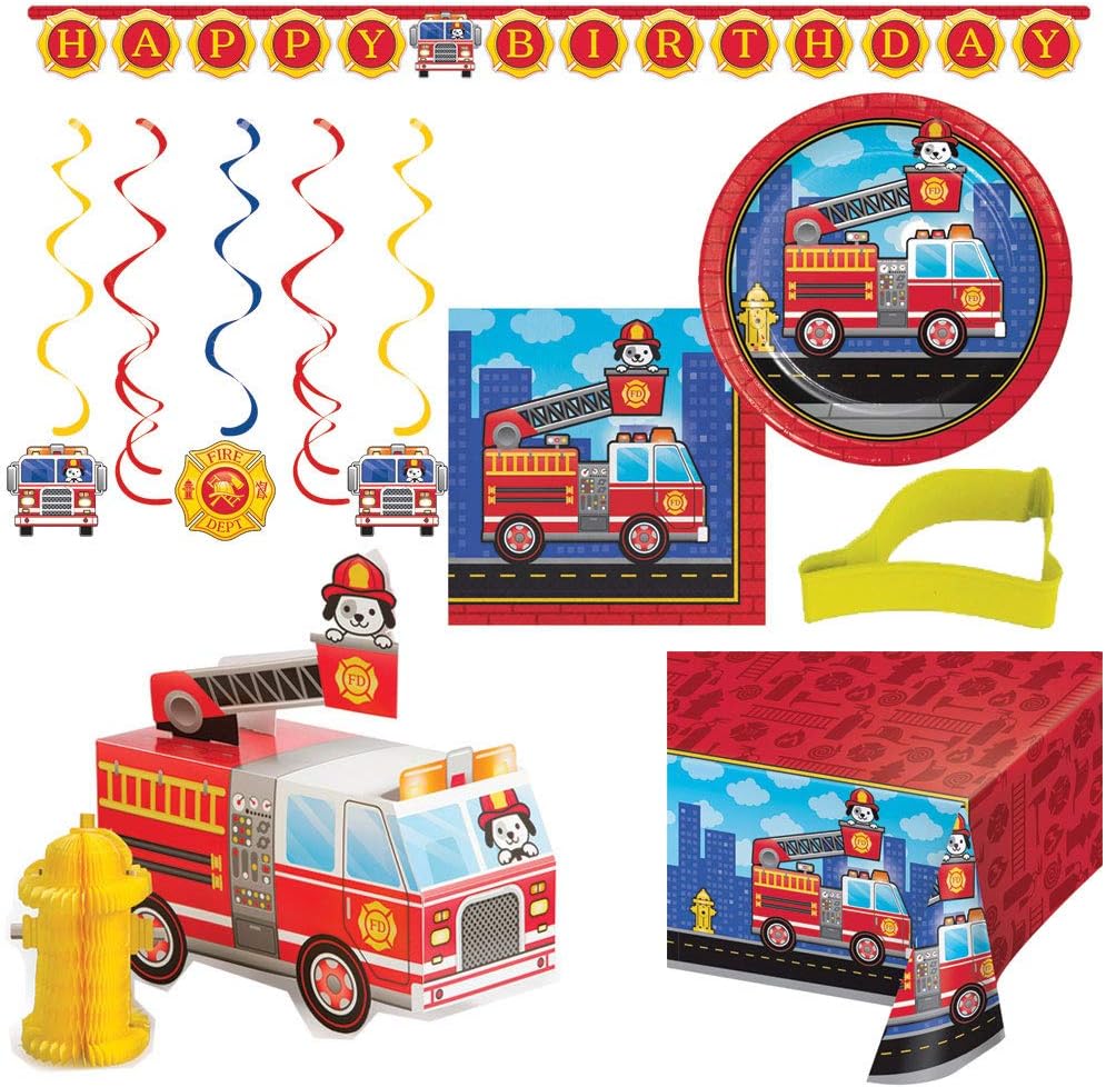 Amazon Fire Truck Party Supplies Bundle For 16 Plates Napkins amazon-fire-truck-party-supplies-bundle-for-16-plates-napkins