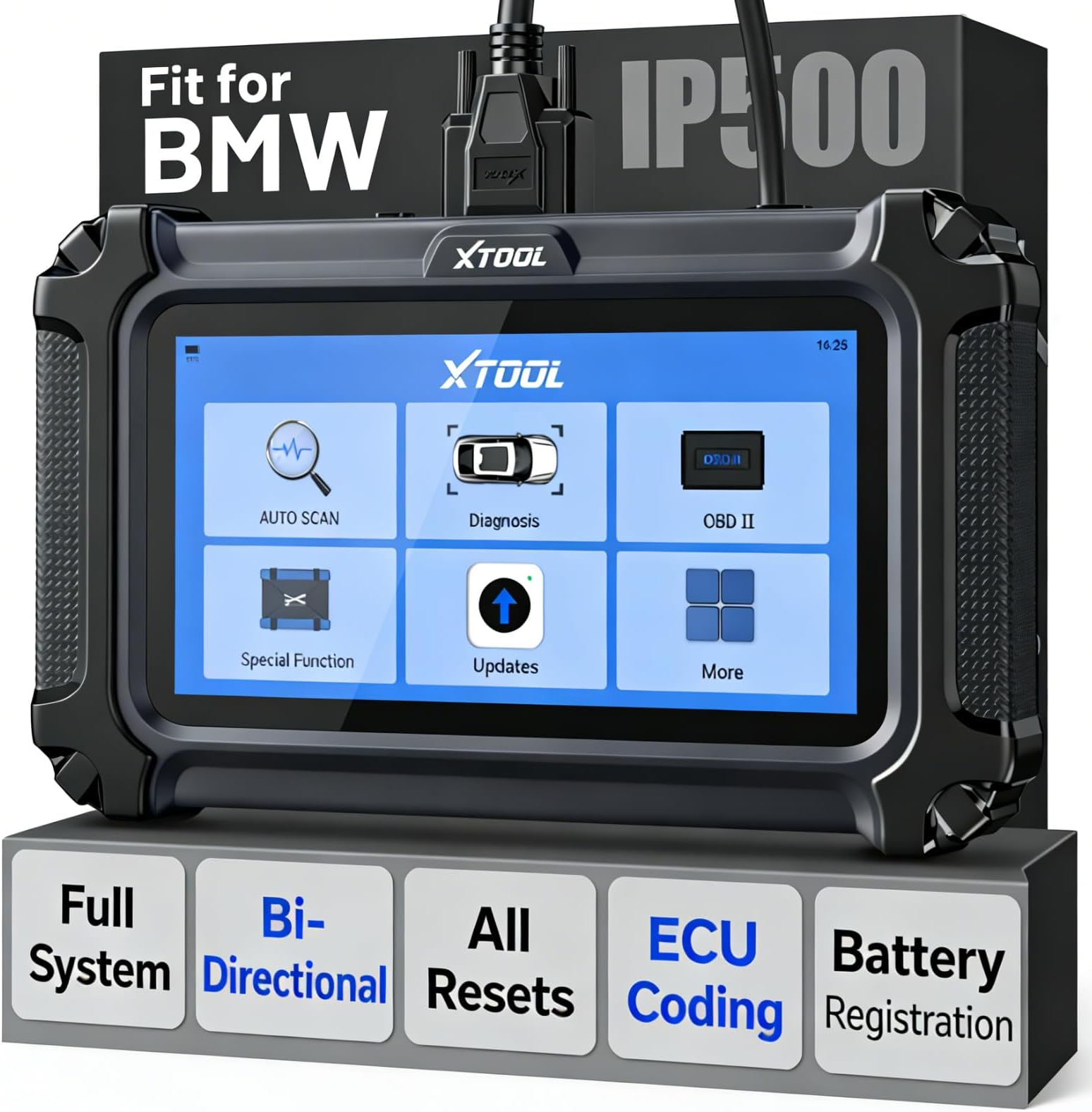 XTOOL IP500 for BMW OBD2 Scanner, Full Systems Bidirectional Scan Tool with ECU C0ding, Battery Registration Tool for BMW/MiNi/RR, All Reset Services-(Injector C0ding/BMS/ABS), Lifetime Free Update