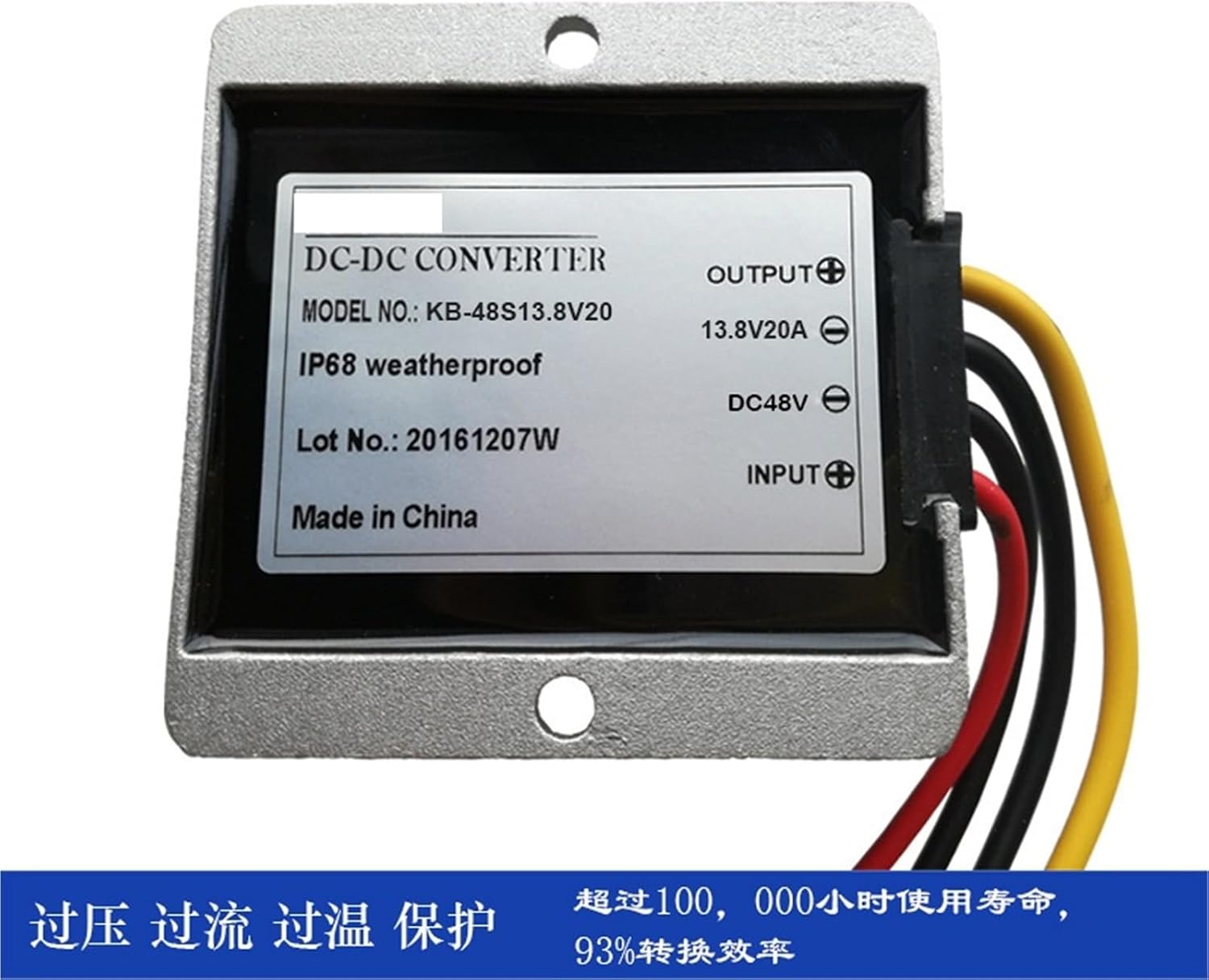 Car Regulator DC 48V to 13.8V 20A Transformer Step-Down Power Converter 74 * 74 * 32mm 1Pcs