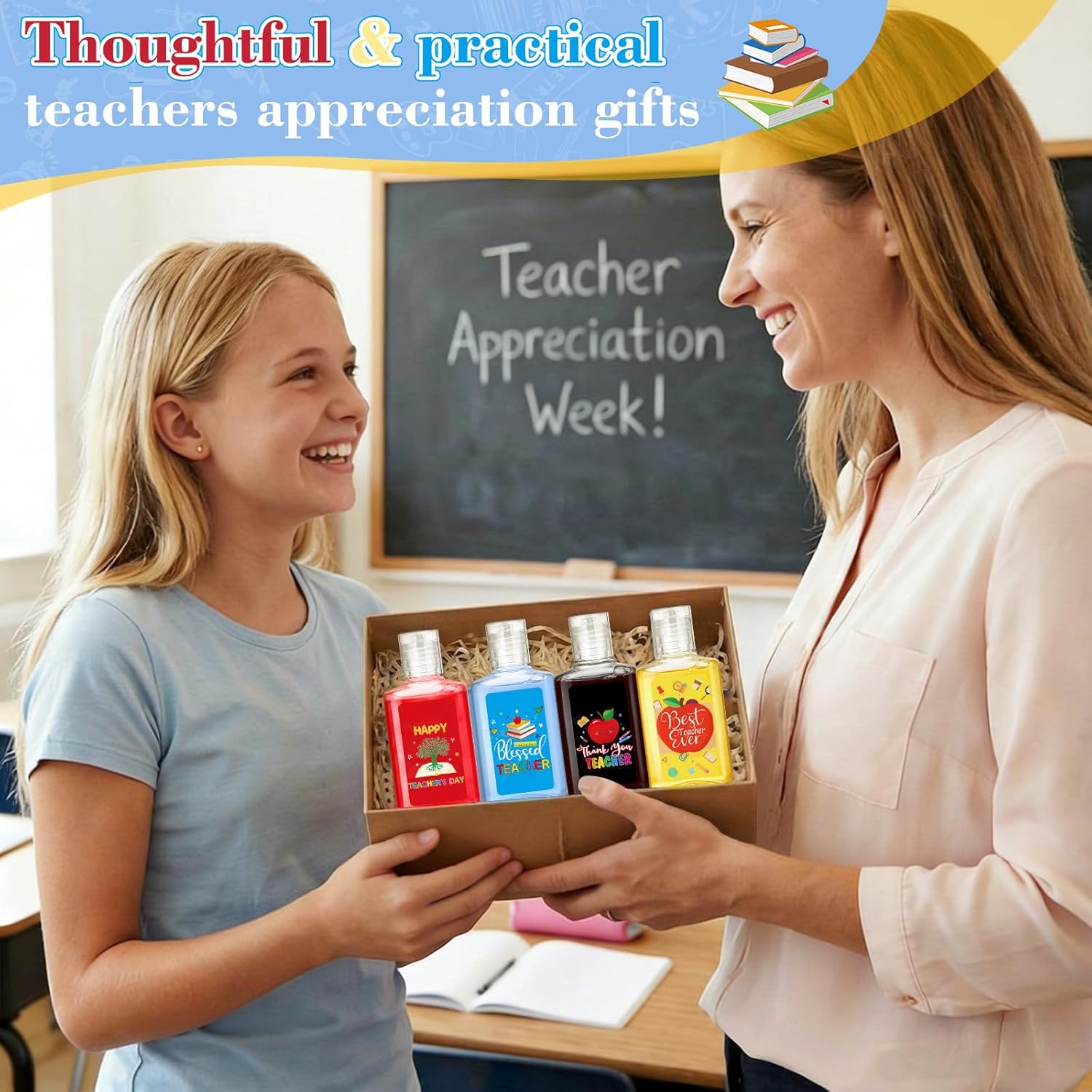 Capoda 32 Pcs Teacher Appreciation Gifts Hand Soap Bulk Travel Size Scented Mini Hand Sanitizer 1 Fl oz Teacher Gift for Thank You Gift End of Year Graduation Office Party Favors Care Package Supplies