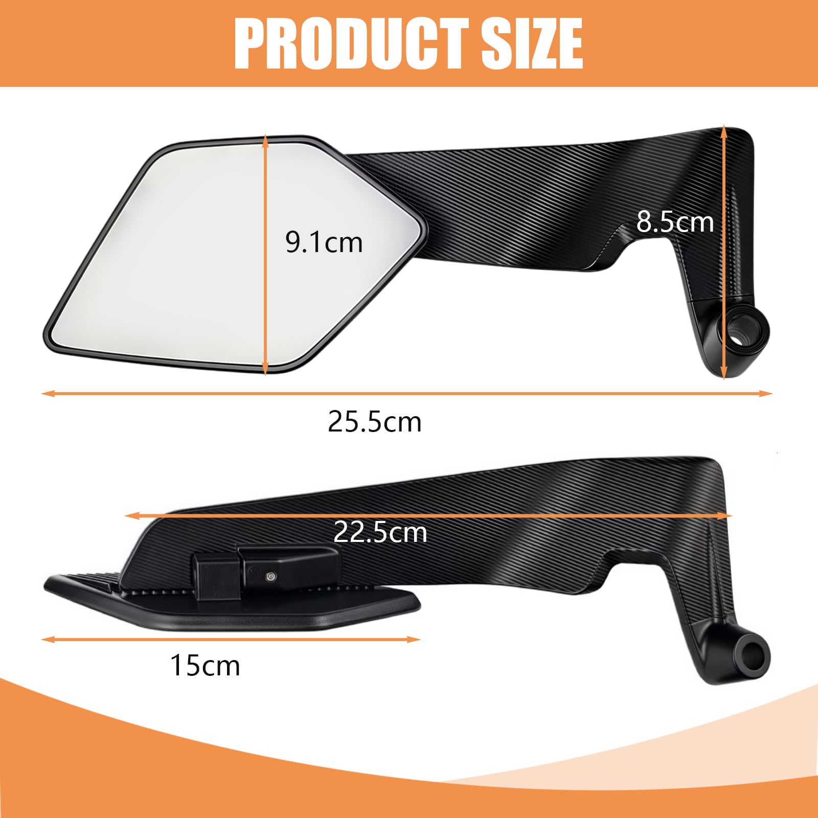 Specchietti Retrovisori Moto Manubrio - Specchietti Laterali Moto Universali e Regolabili per Z650 Z900 Z1000 Duke 390 790 1290 X-Max 250 300 MT-07 MT-09 MT-10 CB 650R 1000R
