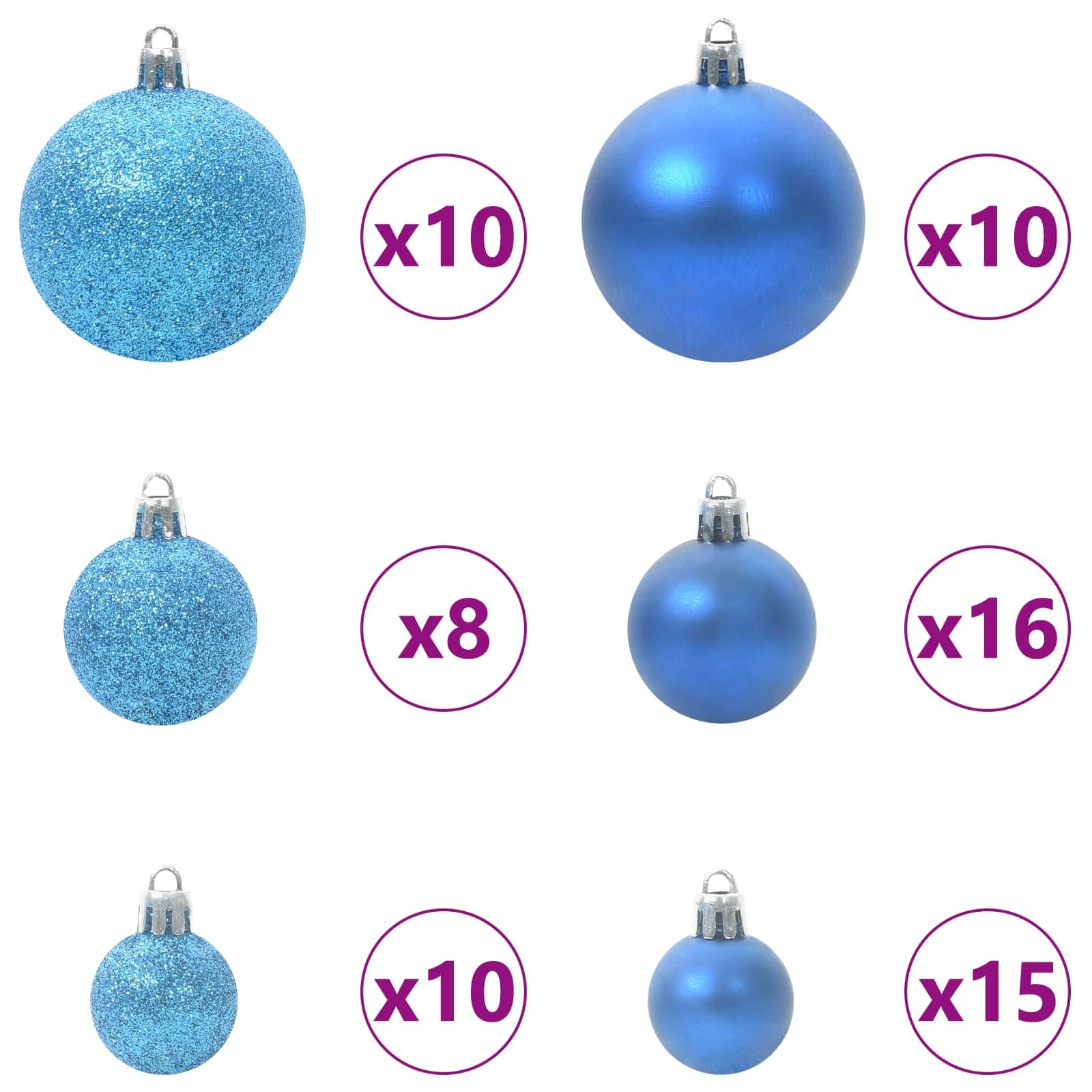 Árbol de Navidad artificial blanco de 240 cm de PVC y acero con 1050 puntas, 300 luces LED azules, fuente de alimentación USB, soporte estable, para salón, terraza, balcón e interior