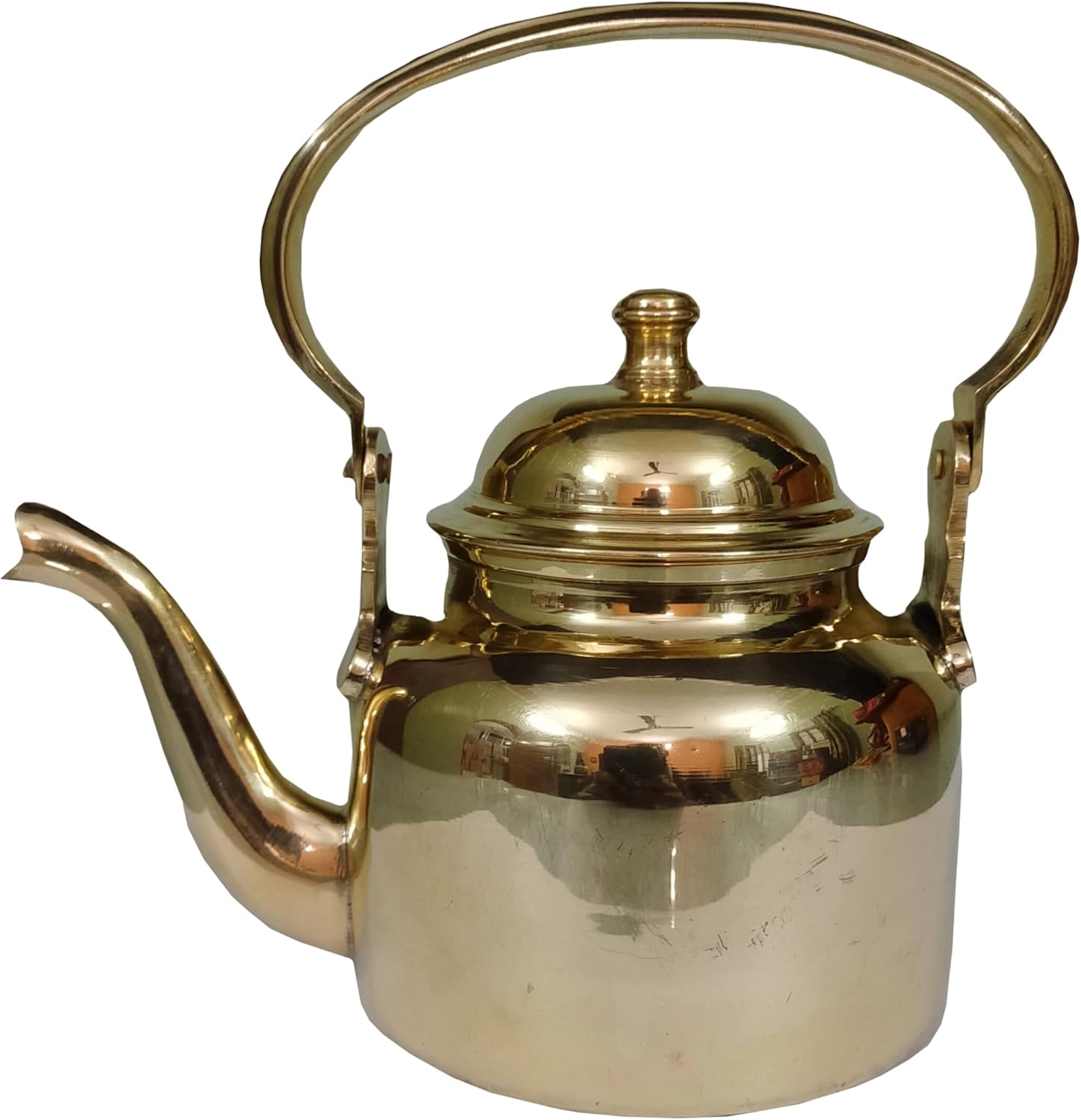 Rastogi Handicrafts Serving Tea,Coffee Pot Tea Kettle Indian Style (Brass 300 ml pot)