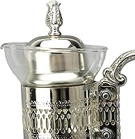 Vista 6 de Juego de tazas de café de vidrio vintage con tapa y taza, jarra de agua calentable para uso doméstico y oficina, 14 x 6.5 x 5.7 pulgadas, servicio