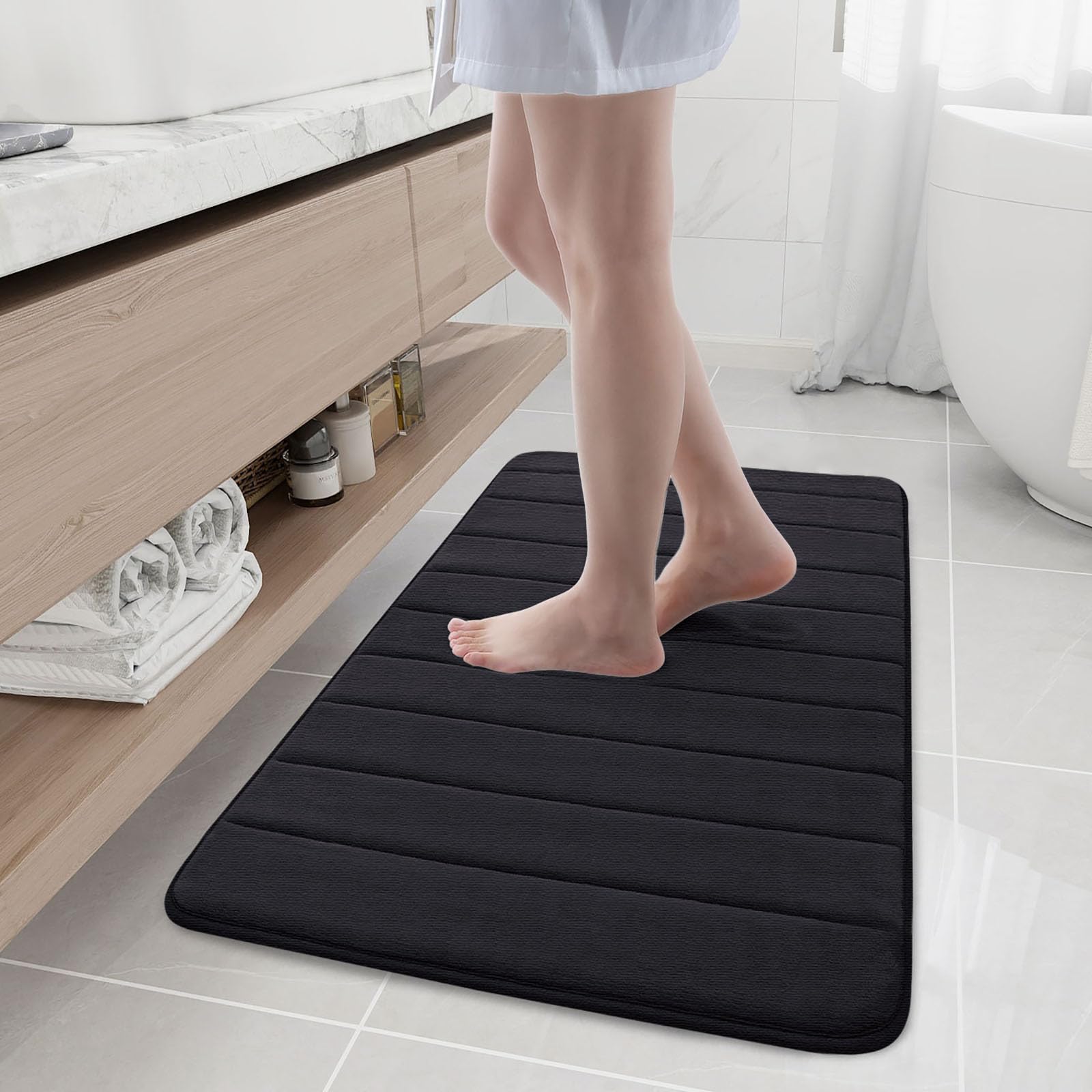 Buganda Memory Foam Bath Mat, 40" x 24", Ultra Soft and Non-Slip Bathroom Rugs, Water Absorbent and Machine Washable Bath Rug Runner for Bathroom,