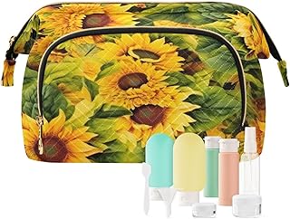 Kigai Sunflowers Pattern Makeup Bag Cosmetic ...