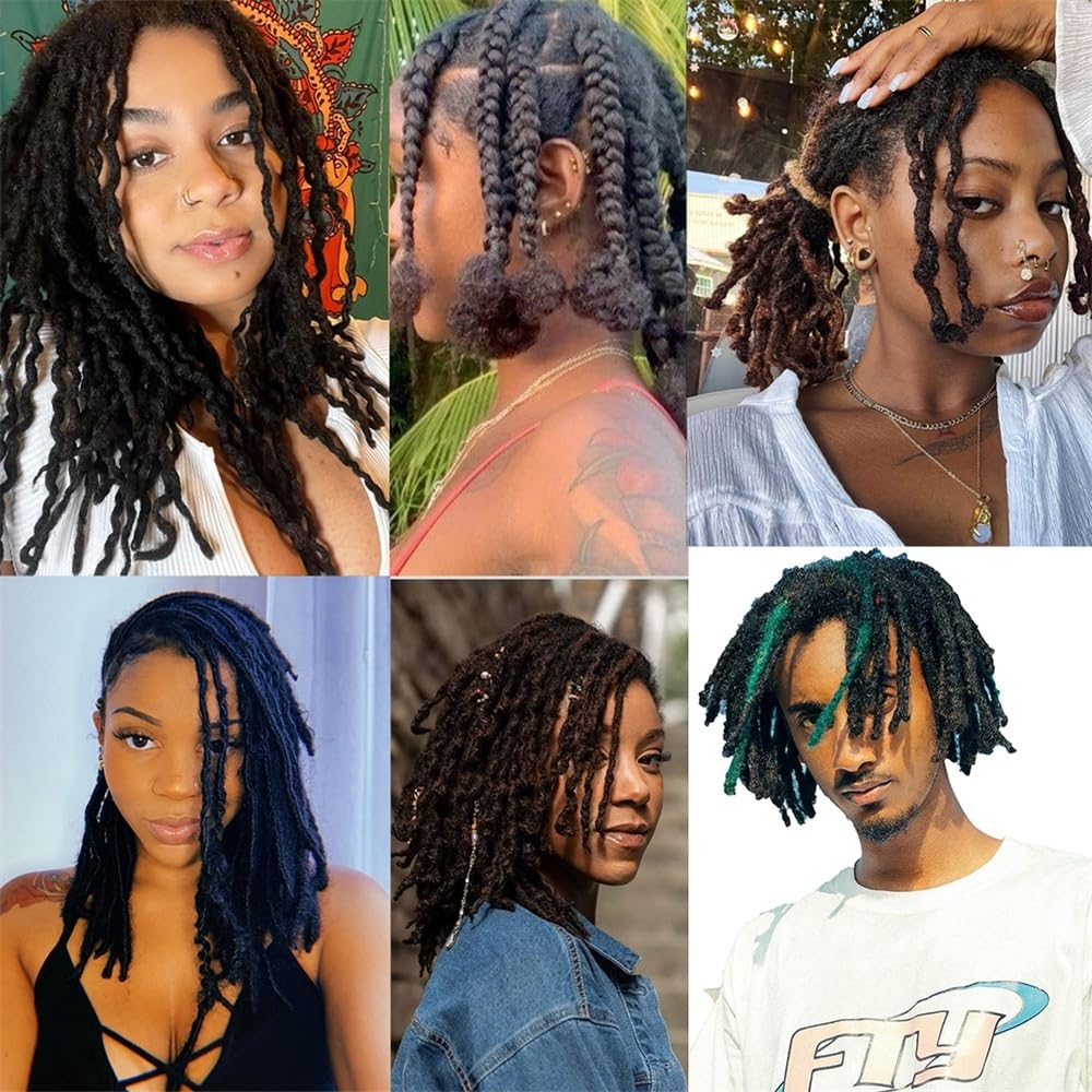 Splatanie włosów Afro Kinkys Ludzkie Włosy Ludzkie Do Przedłużania Daredlocks Naprawa Locs Twist Braiding Kobieta(6inches)