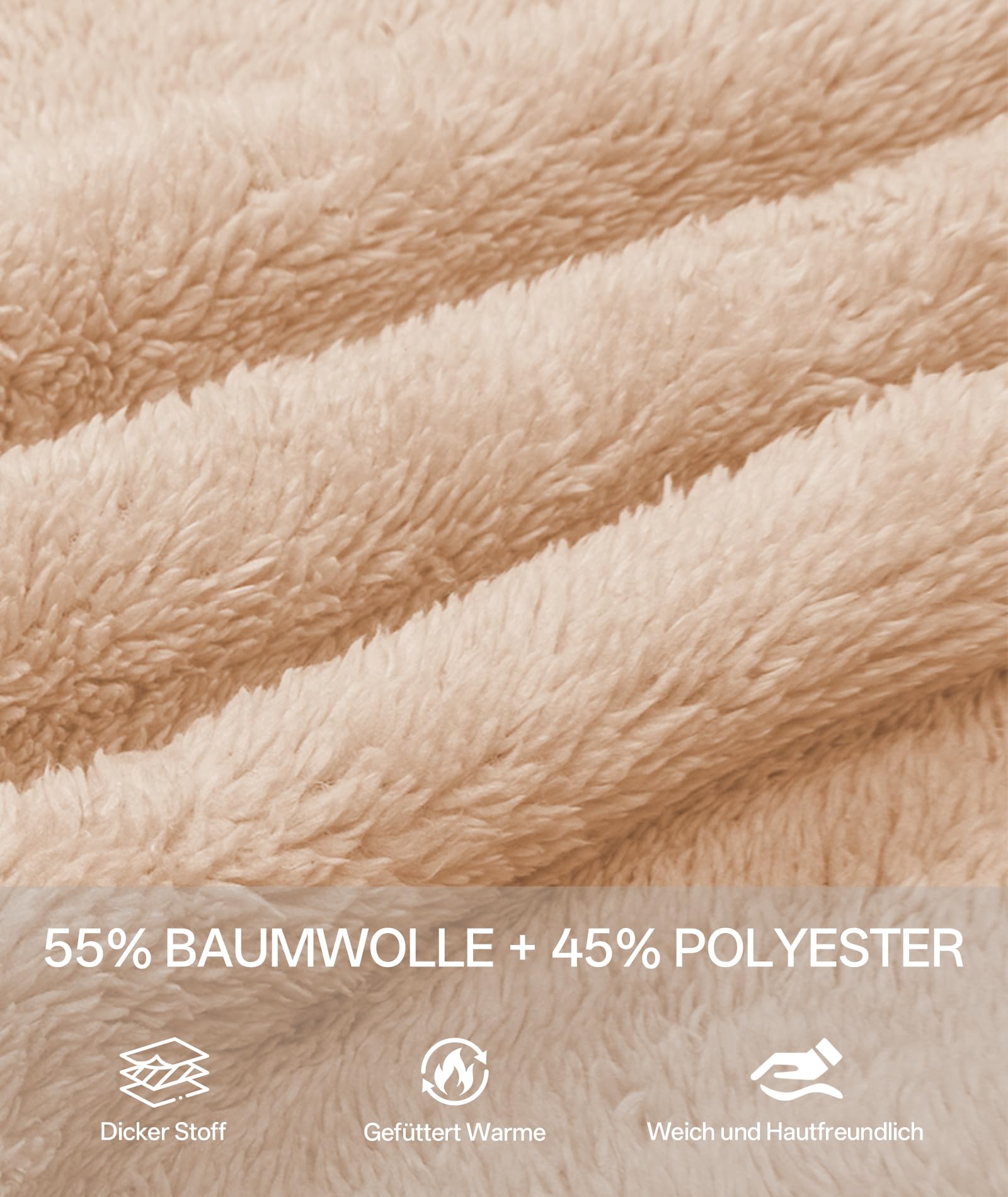 GEEK LIGHTING Felpa Donna con Cappuccio Foderata in Pile Calda Giacca Invernale con Zip Felpa Pile Donna Teddy Hoodie con Cerniera Sweatshirt Inverno Autunno S-2XL