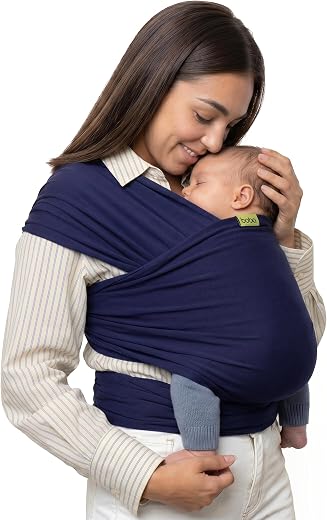 Boba Baby Wrap Carrier, Navy Blue - The Original Child and Newborn Sling, Perfect for Infants and Babies Up to 35 lbs (0-3...