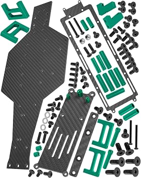 Upgrades Parts for 1/10 Slash 2WD LCG,RC Carbon Chassis Armor Skid Plate,RC Carbon Fibre Chassis Protect Armor Skid Plate Guard Hops Up,Replaces #5830,Green
