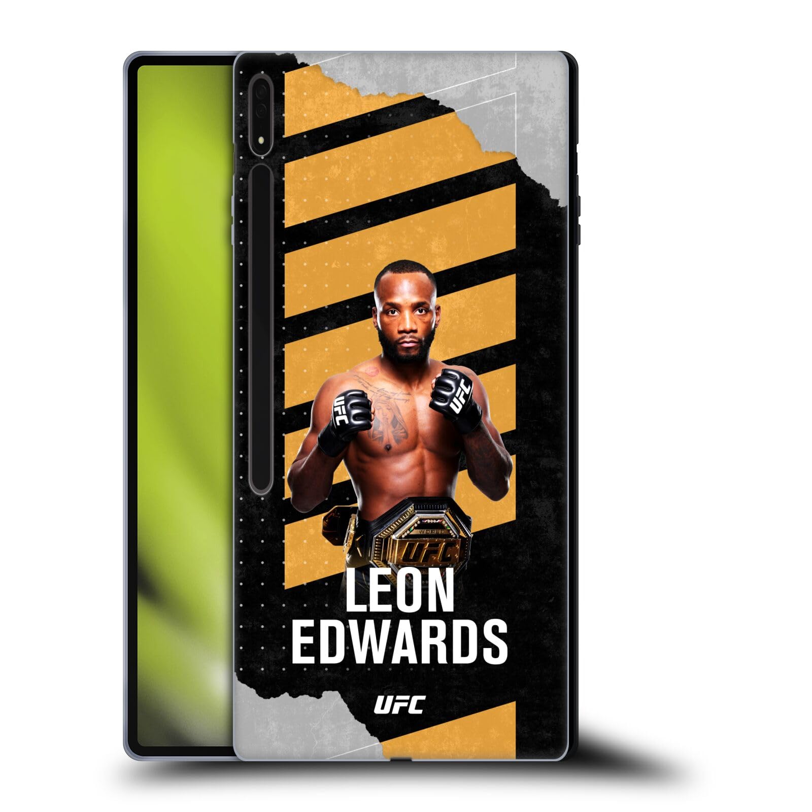 Head Case Designs Officially Licensed UFC Fight Card Leon Edwards Soft Gel Case Compatible with Samsung Galaxy Tab S8 Ultra