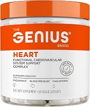 The Genius Brand Genius Heart - Adult Health Supplement for Daily Heart Function Support - Supports Blood & Oxygen Flow - With Grapeseed Extract & More - Non-GMO, Gluten-Free & Vegan - 60 Veggie Pills