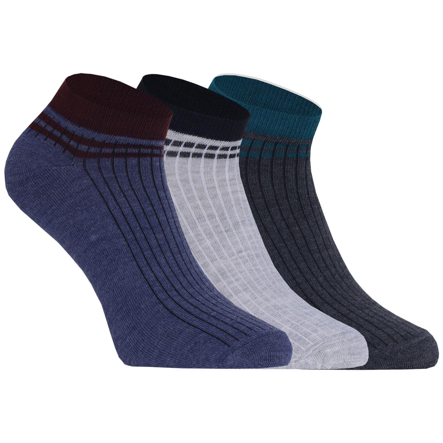 soxbae Socks for Men | Unique Vertical Line Design Ankle Length Socks | Comfortable & Extra Soft | Odour-Free & Breathable | Perfect for Every day, Sports & Activity Wear | Free Size | Pack of 3 Pairs-picture-14