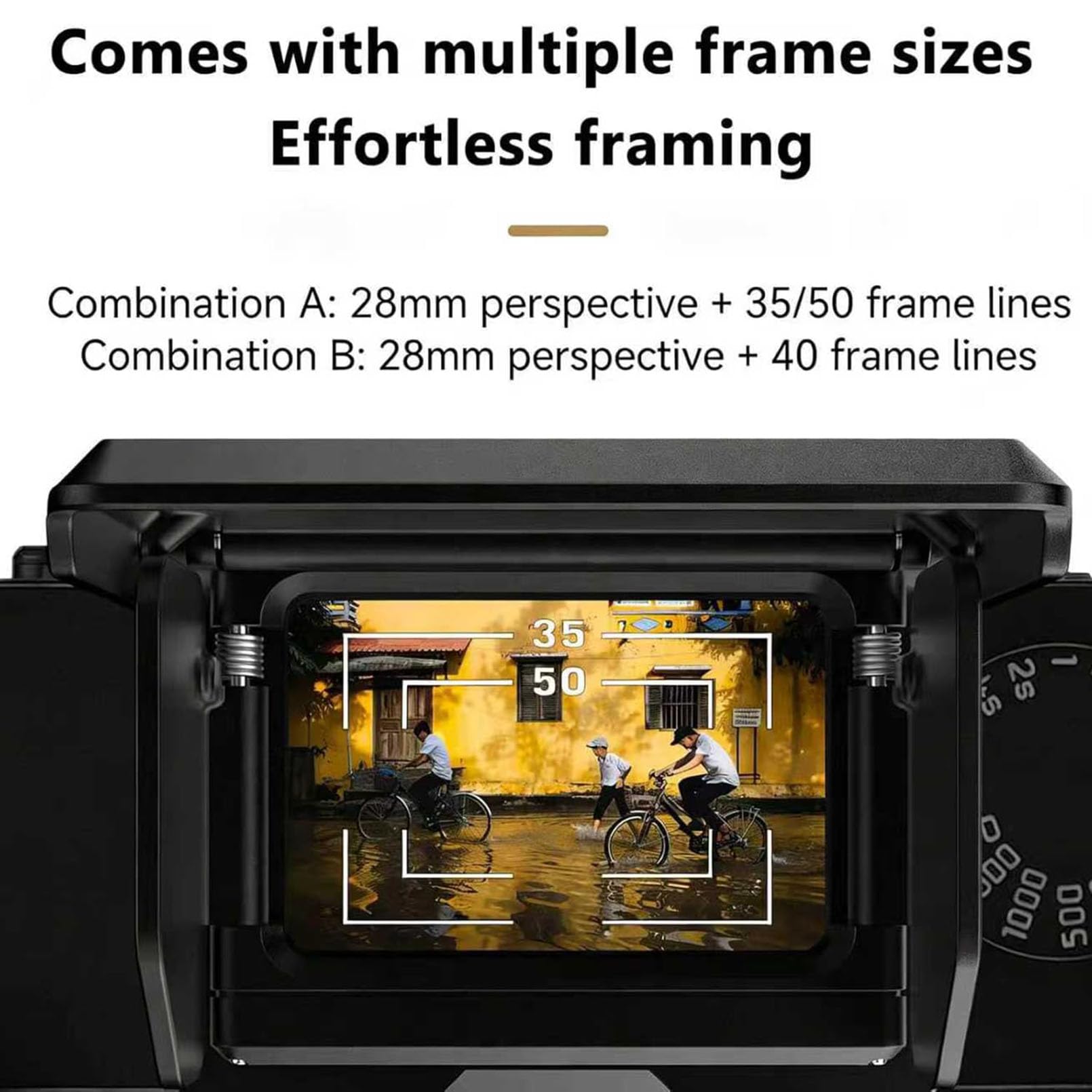 Mirino Ottico A Livello Della Vita, Mirino Ottico Esterno Per Fotocamera Con Paraluce Antiriflesso Rimovibile, Struttura In Lega Di Alluminio, Interfaccia A Slitta Calda/fredda Regolab Black 28/35/50