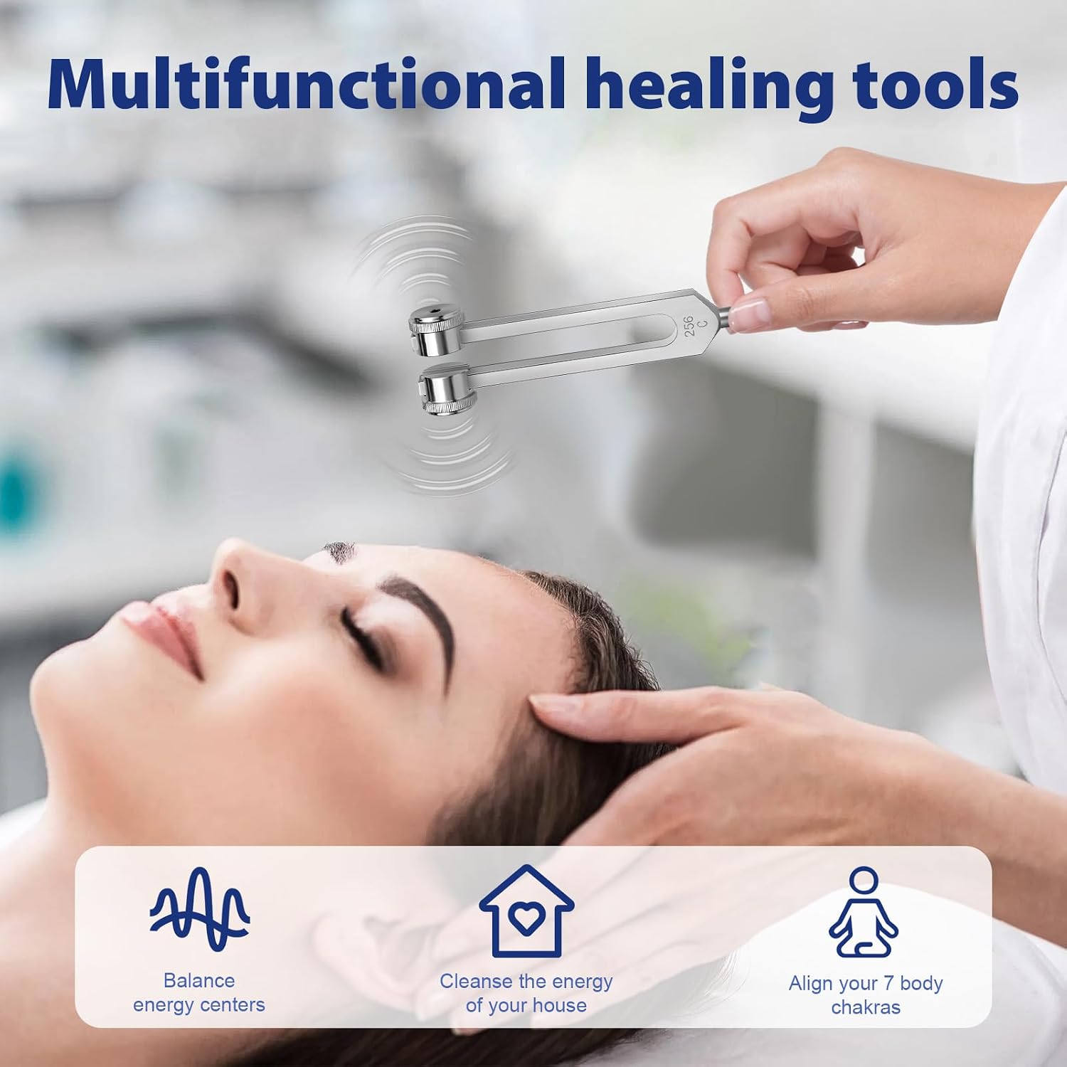 Professional Tuning Fork Kit 128Hz 256Hz 512Hz Complete Set with Weighted & Unweighted Forks, Activator, Mallet, Case for Sound Healing & Frequency Therapy