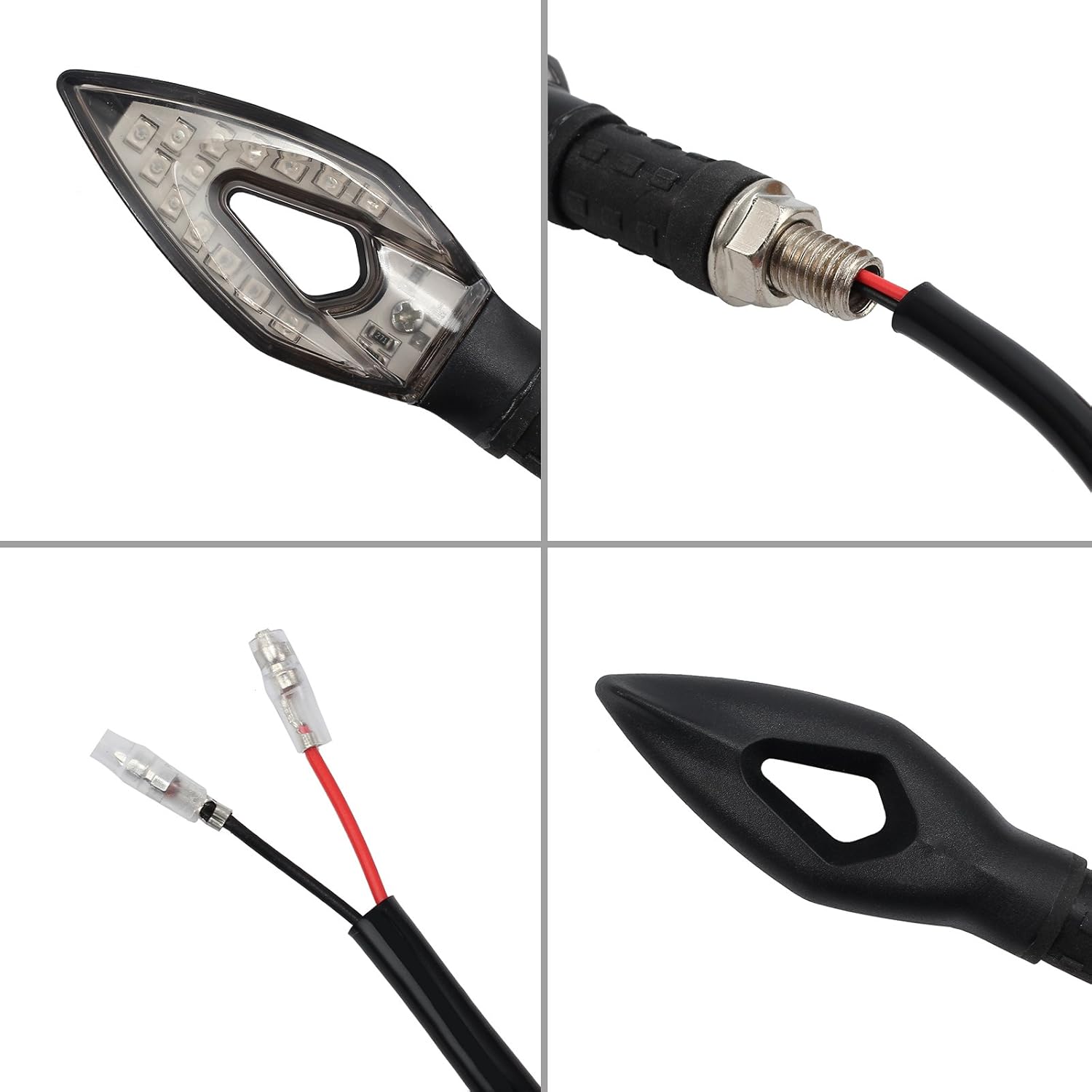 4 Pcs Clignotant Moto Feux Clignotant De Mode Circulant Indicateurs De Tournage Étanche 12V 14 LED Lampes Universel Pour Moto Scooter Quad Cruiser Hors Route-Orange 16 image