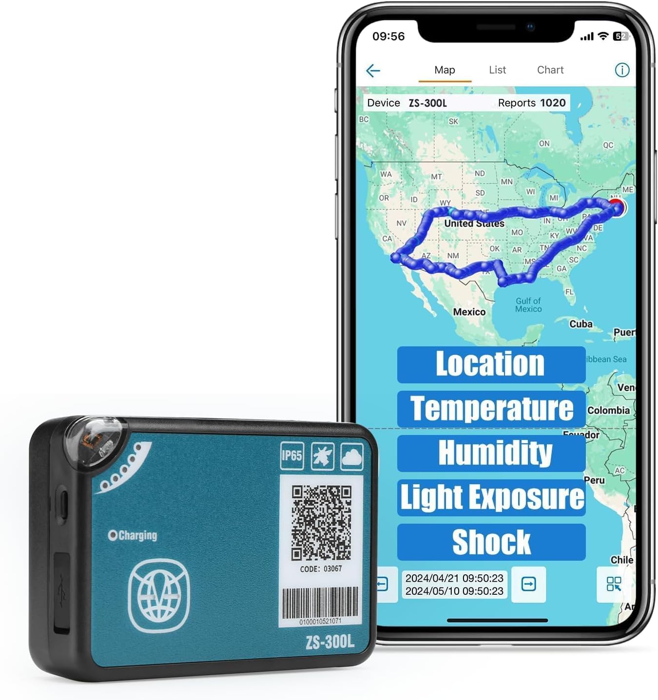 Enterprise GPS with Temperature, Humidity, Light, Shock, Motion, Tilt, etc