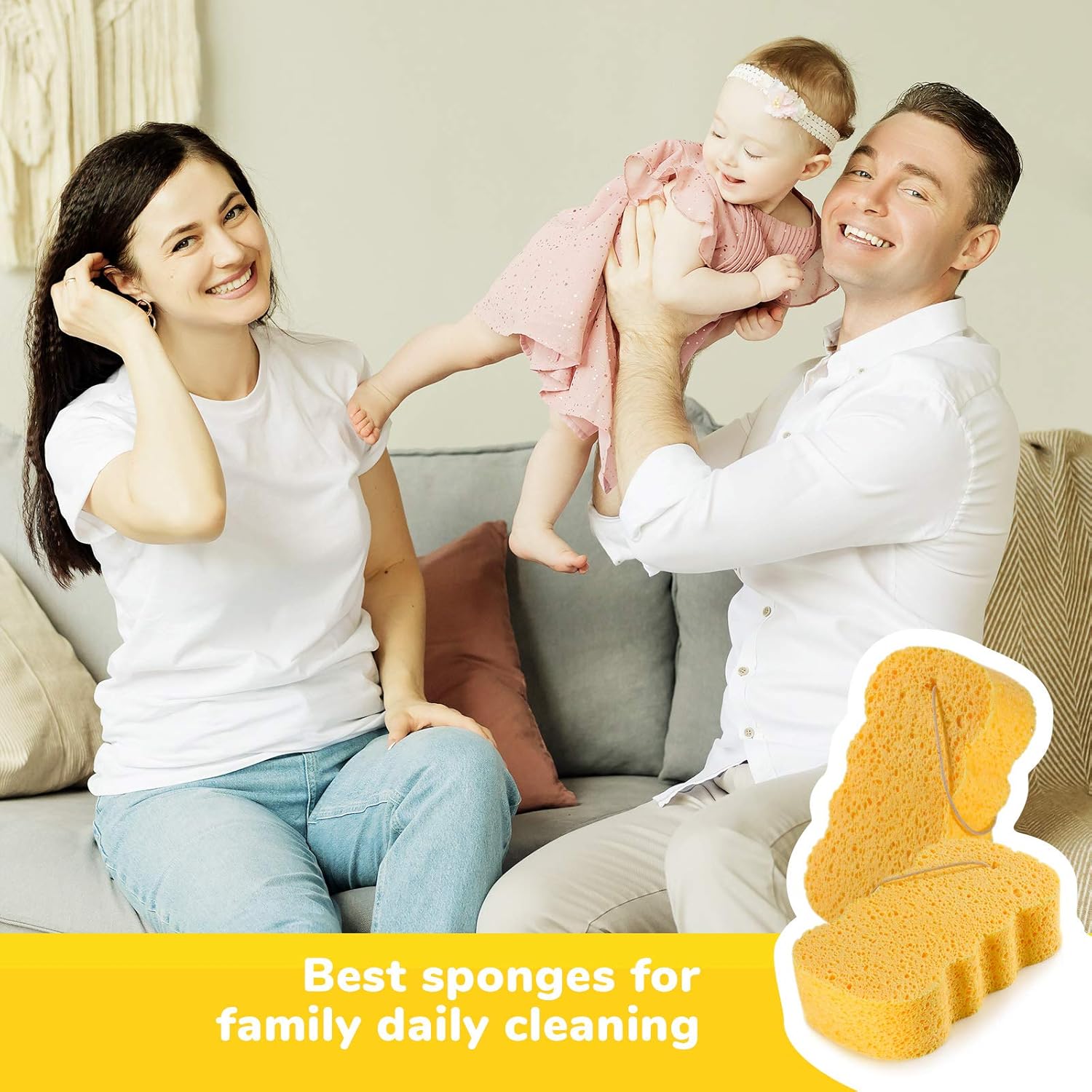 GAINWELL Natural Cellulose Bath Sponge – Soft Body Sponge for Shower 2PCS : Beauty & Personal Care