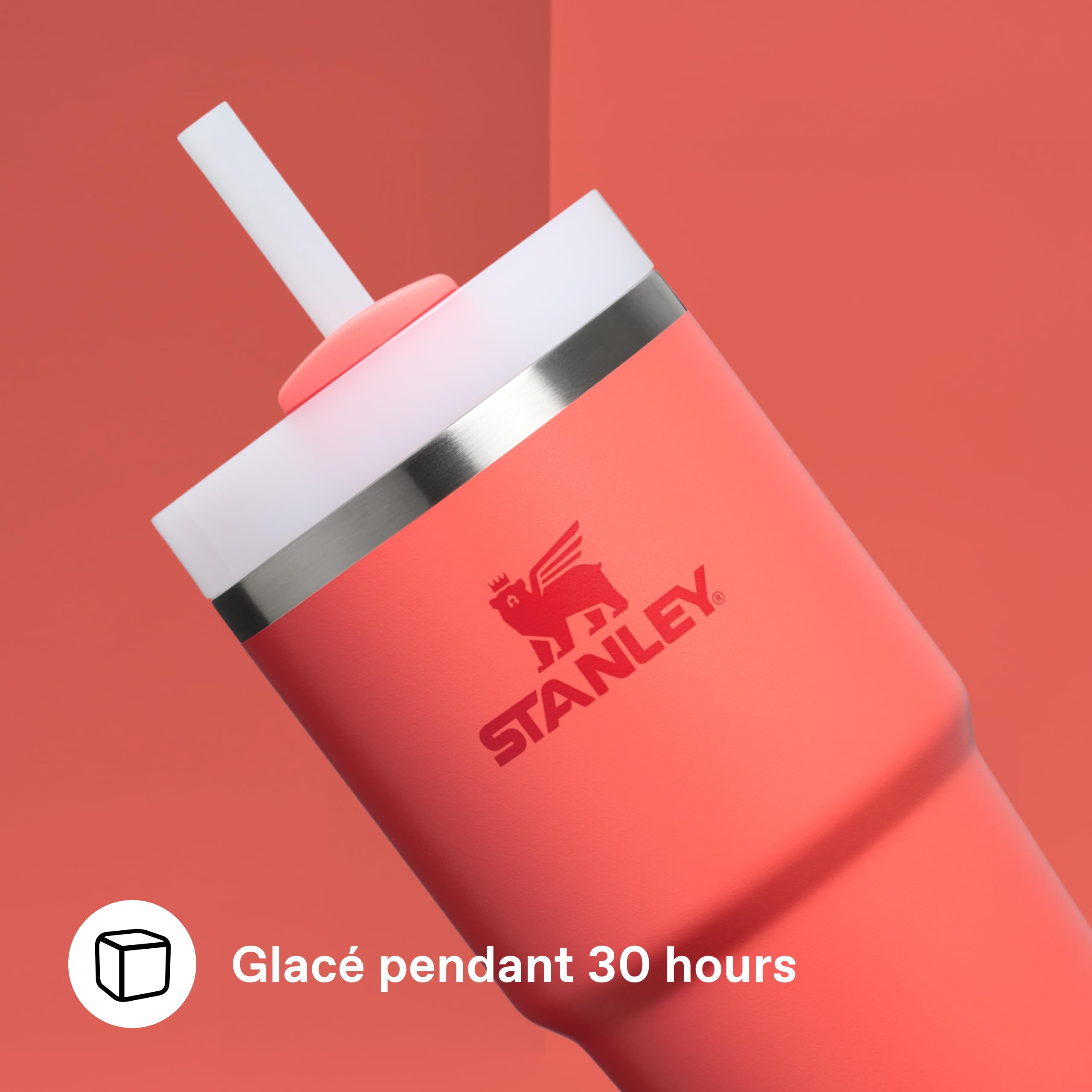 Stanley 1913 Quencher Mug Isotherme avec Paille 0.59L - Hot Coral