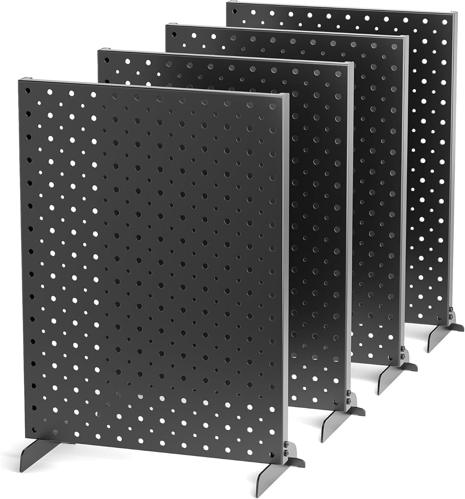 XILEUDUOD Pegboard Metal Pegboard Display Stand, 12x16 Inch Tabletop Organizer for Jewelry, with 4 Black Pegboards