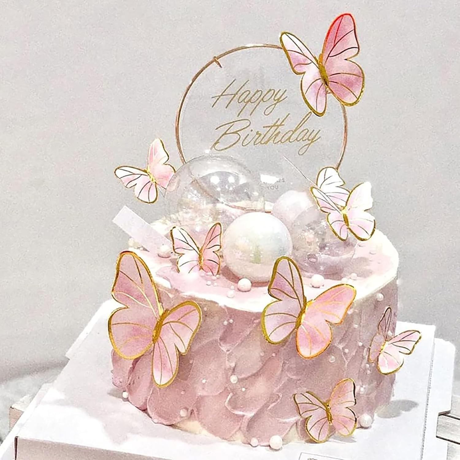 Pink Butterfly Cake Toppers