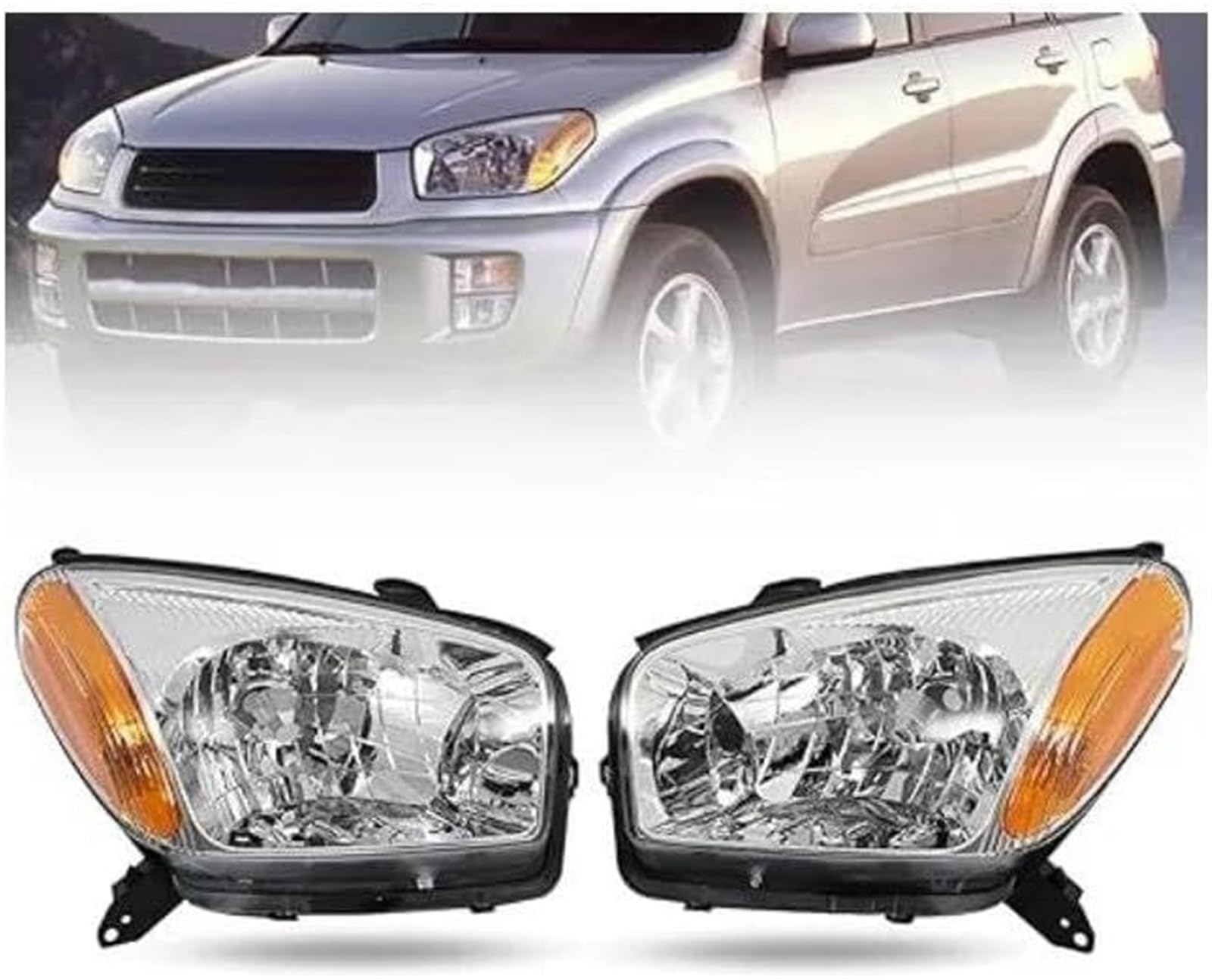 Bombillas para faros delanteros de coche Para Toyota para rav4 PARA Rav-4 Segunda Generación 2000 2001 2002 2003 Luz de cruce y de cruce 1 par