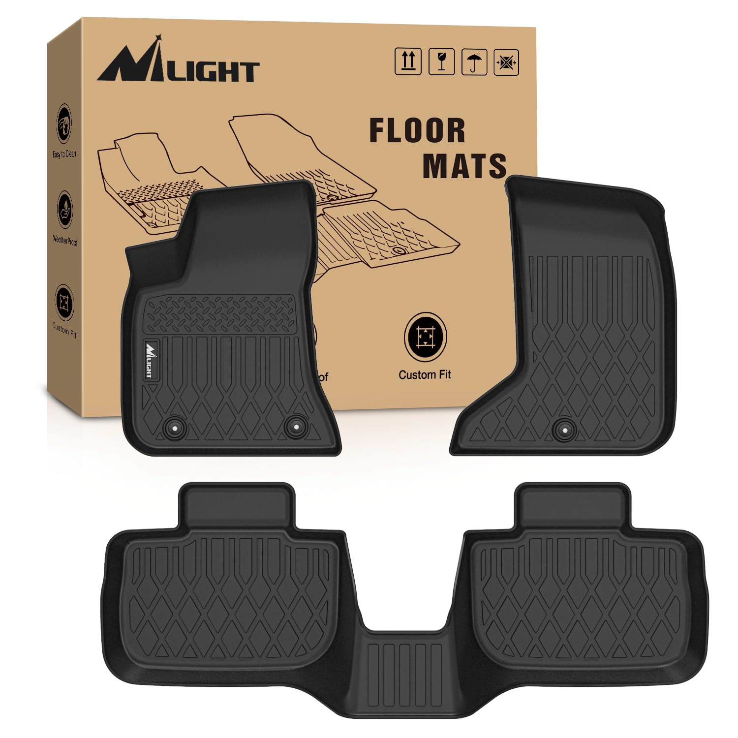 Nilight TPE Floor Mats for Dodge Charger AWD