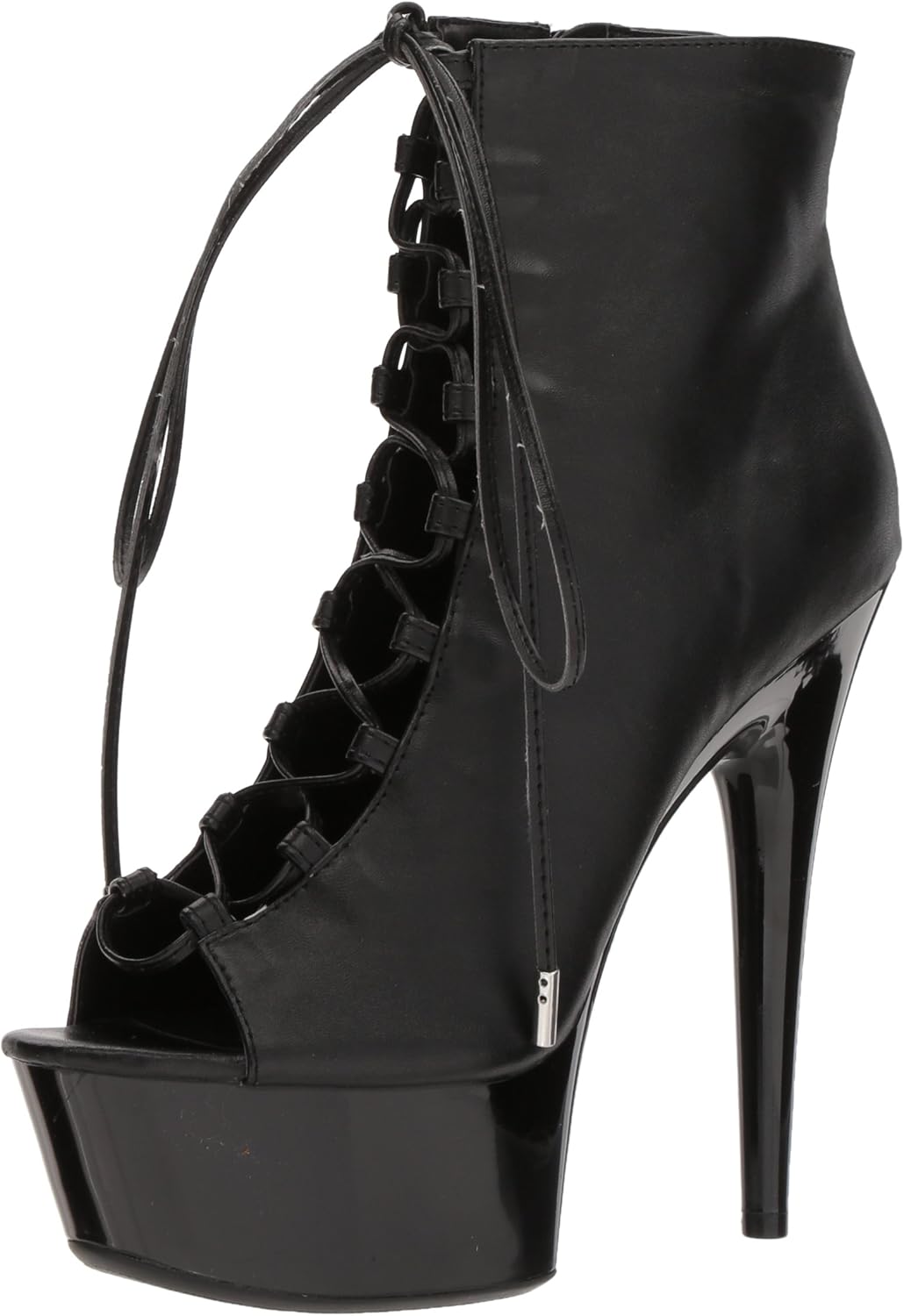 Ellie Shoes Women's 609-reverse Ankle Bootie, Black Polyurethane, 7 US/7 M US
