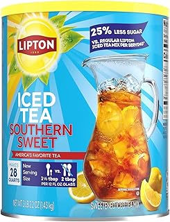 Iced Tea Mix, Reduced Sugar, Southernn Sweet Tea, Makes 28 Quarts, 2.2 Ounce(Pack of 1)