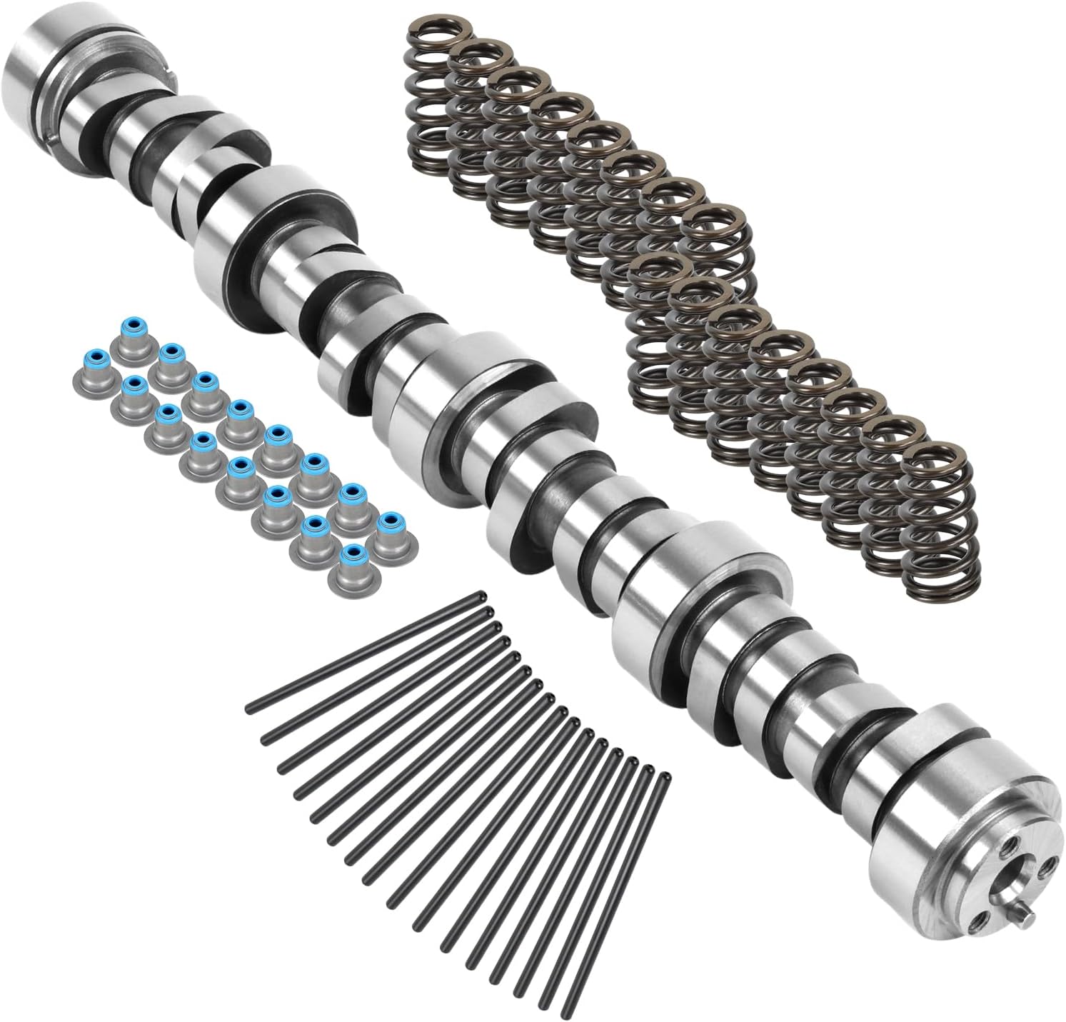 LS Stage 3 Truck Cam Kit Fit for 1999-2013 GM Truck & SUVs 4.8L 5.3L 6.0L 6.2L Engines, Work with Silverado Sierra Vortec, Includes Stage Ⅲ V2 Cam, 7.400 Pushrods, LS Beehive Springs, Hat Valve Seals