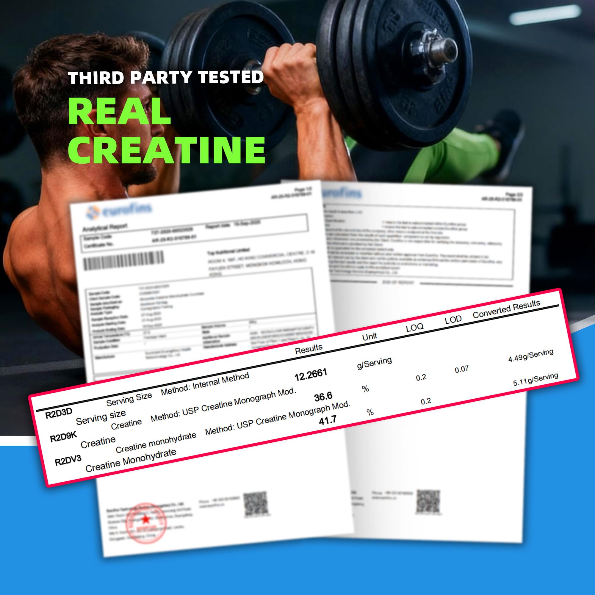NSF Certified Creatine Gummy - Creatine Monohydrate Gummies 5000mg for Men & Women -120 Gummies Advanced Formula, Muscle Strength, Muscle Builder, Energy Boost, Pre-Workout Supplement-Blueberry — Amazon image 3