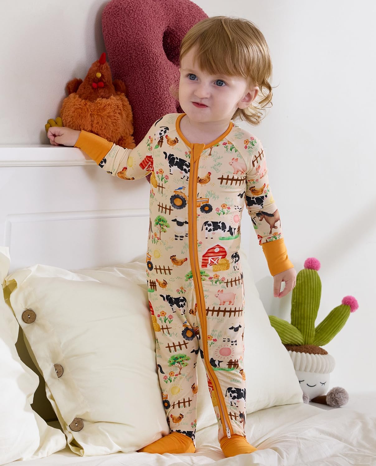 Bamboo Viscose Baby Convertible Footie Pajama, Zipper Pajamas for Baby Boys & Girls, Sleep & Play Footed - Image 5