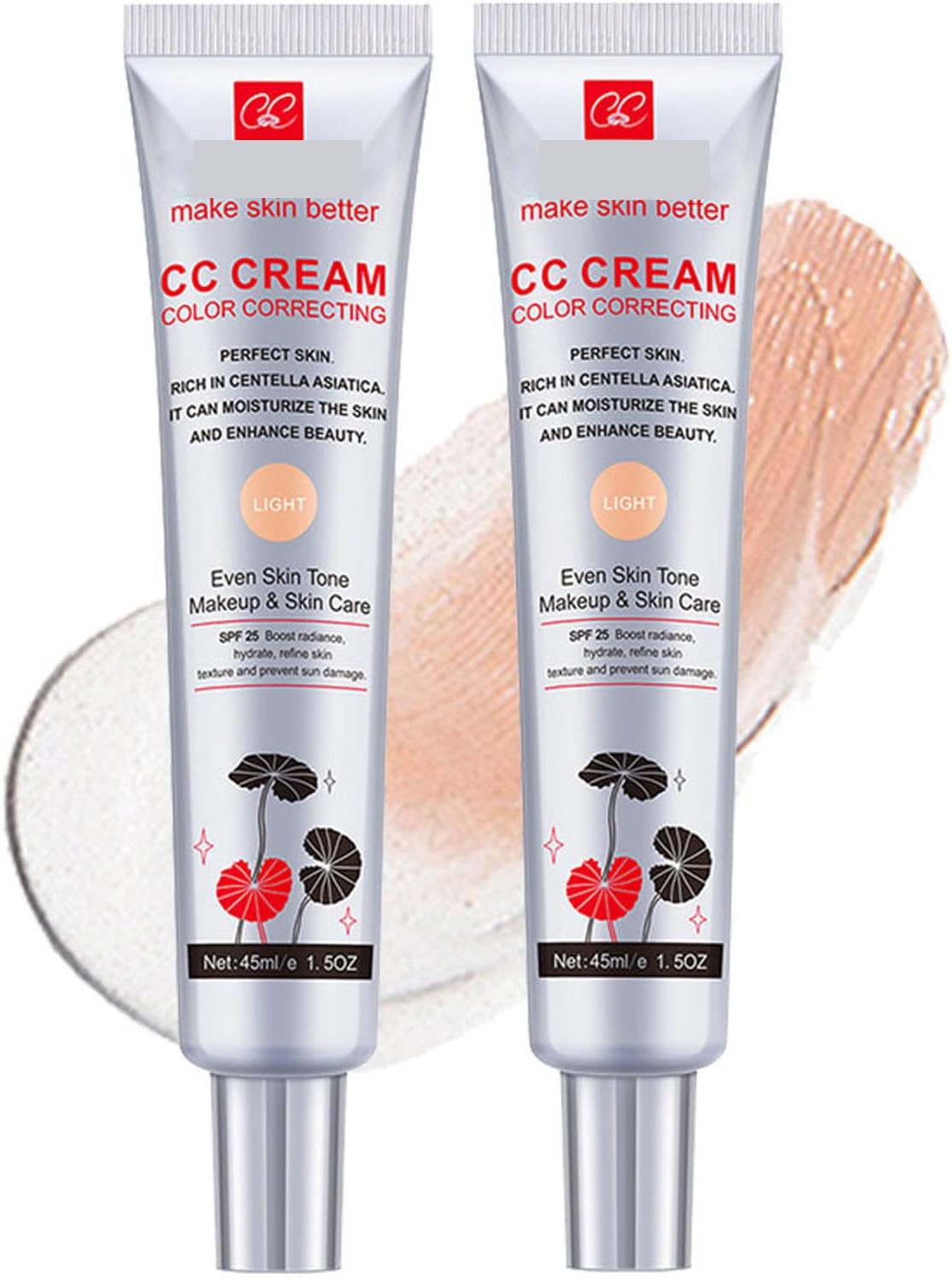 Color Correcting CC Cream, Full-Coverage Foundation, SPF 25, Even Skin Tone, Hydrating Cream