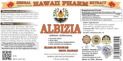 Miniatura 2 de Extracto líquido de Albizia, Albizia (Albizia julibrissin) Suplemento de tintura de flores 4 oz