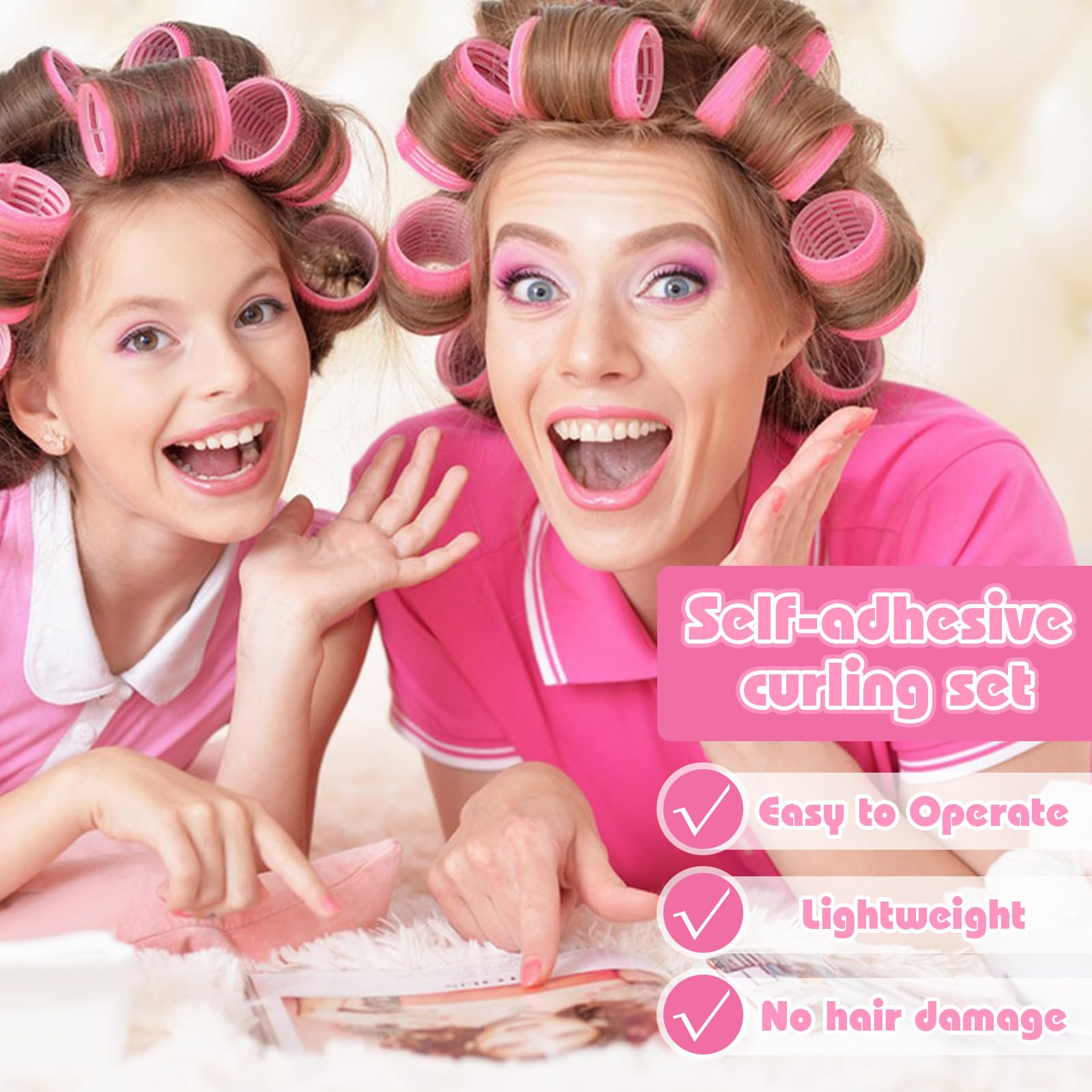 Pink Hair Rollers Set with Case Thermaluxe Hair Setting Hot Rollers – Remington main image 3