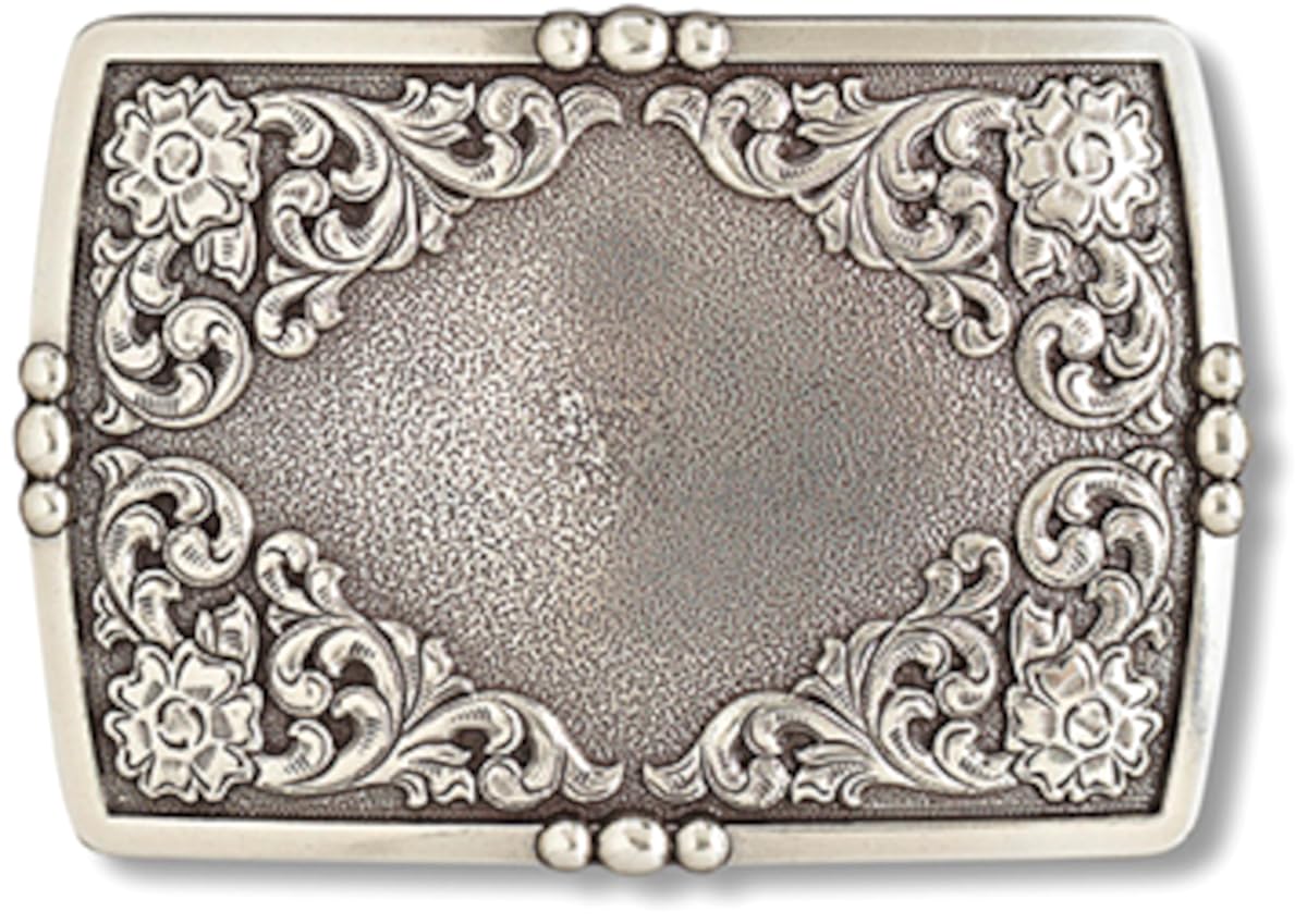 ARIAT Buckle Rectangle Floral Silver