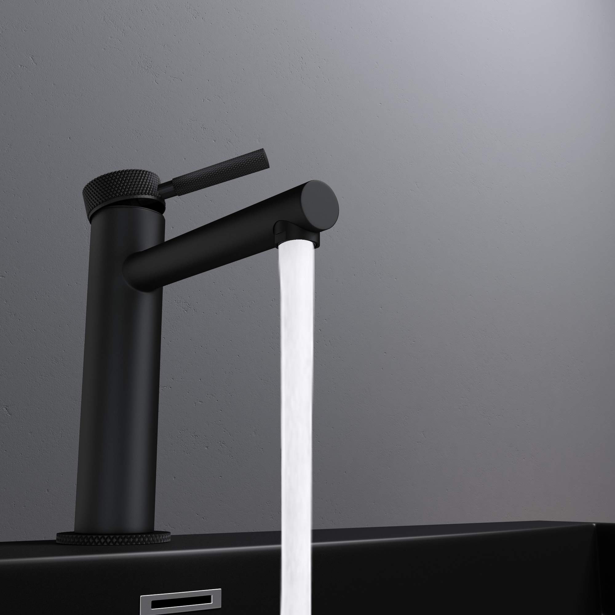 Mai & Mai Wasserhahn Bad Waschtischarmatur Schwarz matt 18,1 cm hoch | Einhebelmischer Badarmatur, Waschbeckenarmatur aus Messing, DIN Anschlüsse, WAO-7601