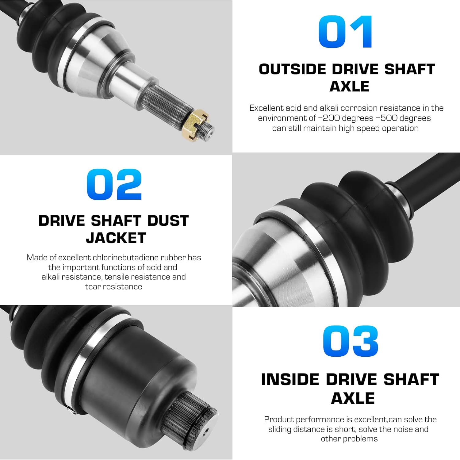 Rear Left or Right CV Axle for Polaris Sportsman 335/400/500 HO, Worker 500 1999 2000 2001 2002 (2 pcs CV Axle Shaft)