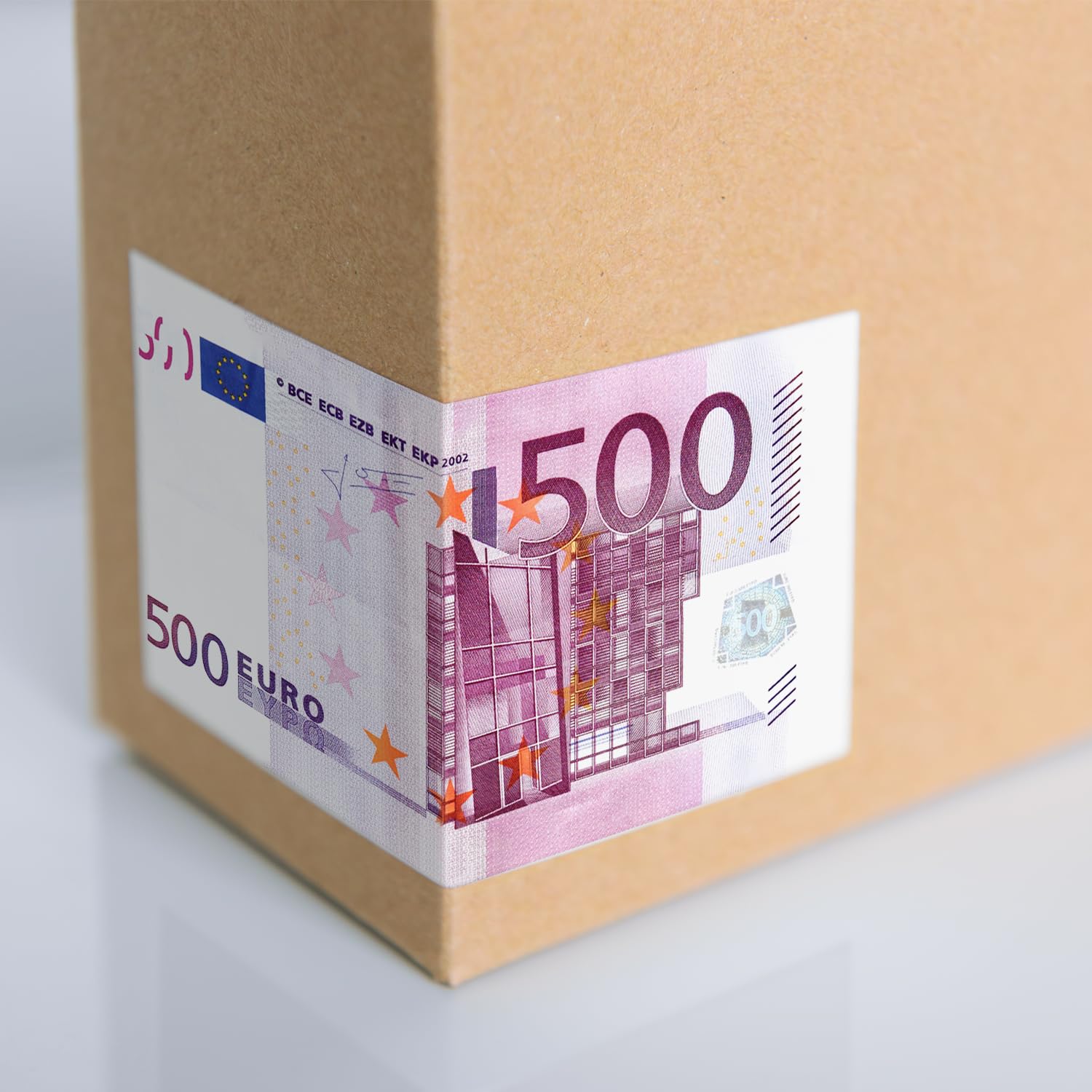 Scratch Lover Set De 7 Pegatinas De Dinero Adhesivo | Billetes De Euro De 5 A 500 | Pegatinas Reutilizables De PVC Para Bromas Y Decoración