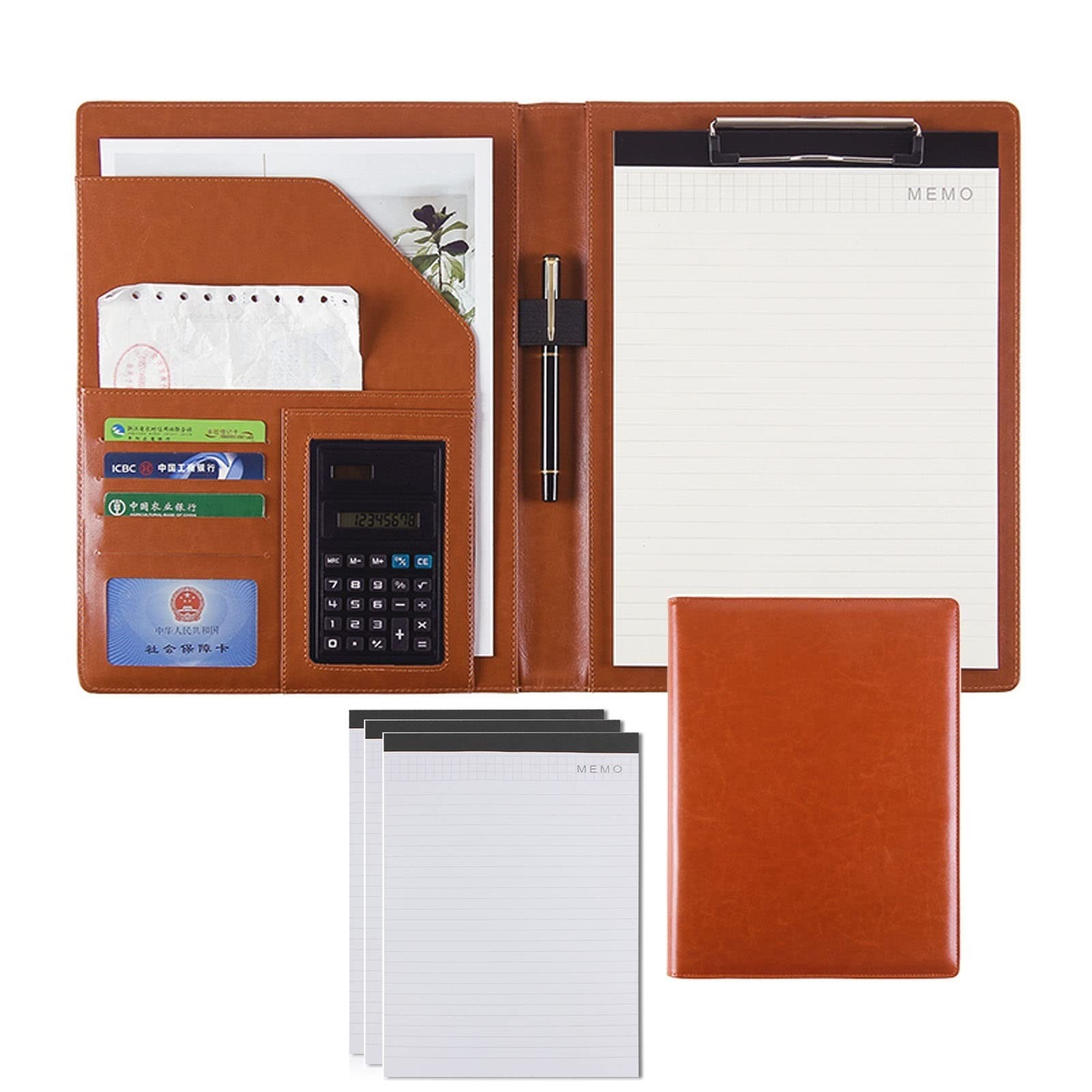 Folder A4, segregator roboczy w formacie A4, teczka do przechowywania liter / A4 notatnik teczka dla mężczyzn i kobiet podkładka do pisania do szkoły biznesowej biura sztuczna skóra przechowywanie