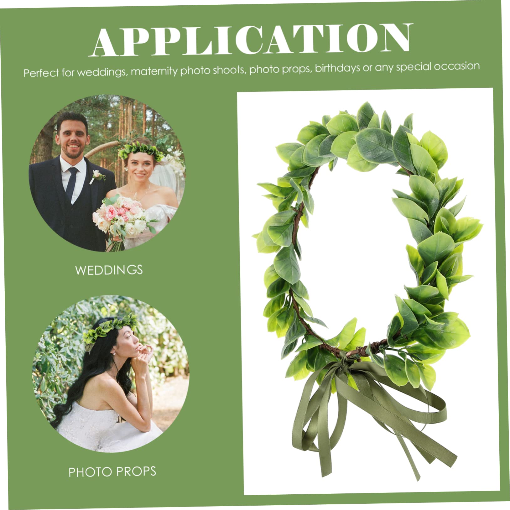 FOMIYES Diadema De Novia Decoración De Vid Decoración Verde Accesorios para El Cabello De Flores Accesorios De Fotografía De Boda Cabeza De Eucalipto Suculenta Diadema De Hojas