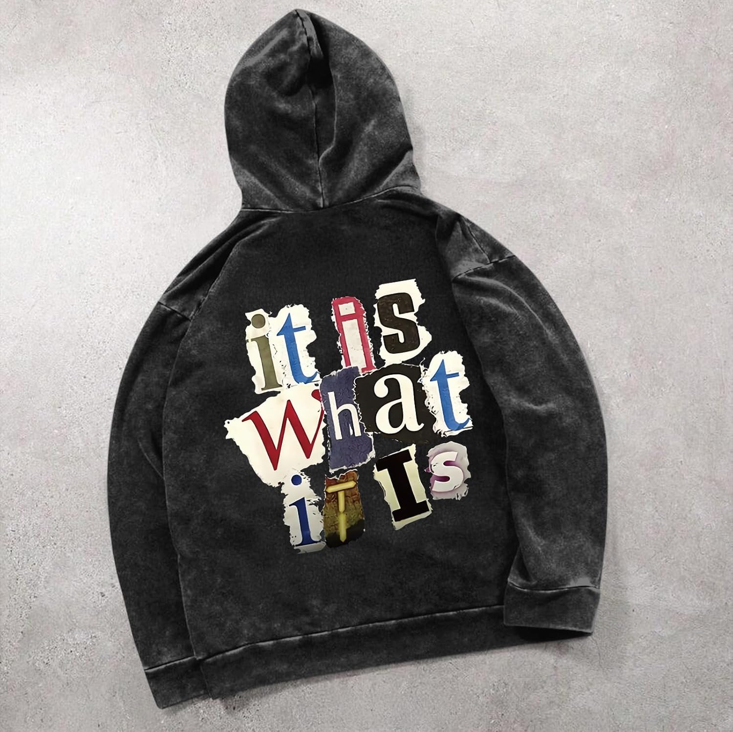 Graphic Hoodies for Men Vintage Hoodie Funny Oversize It Is What It Is Streetwear Hooded Sweatshirt Pullover Tops - Image 6