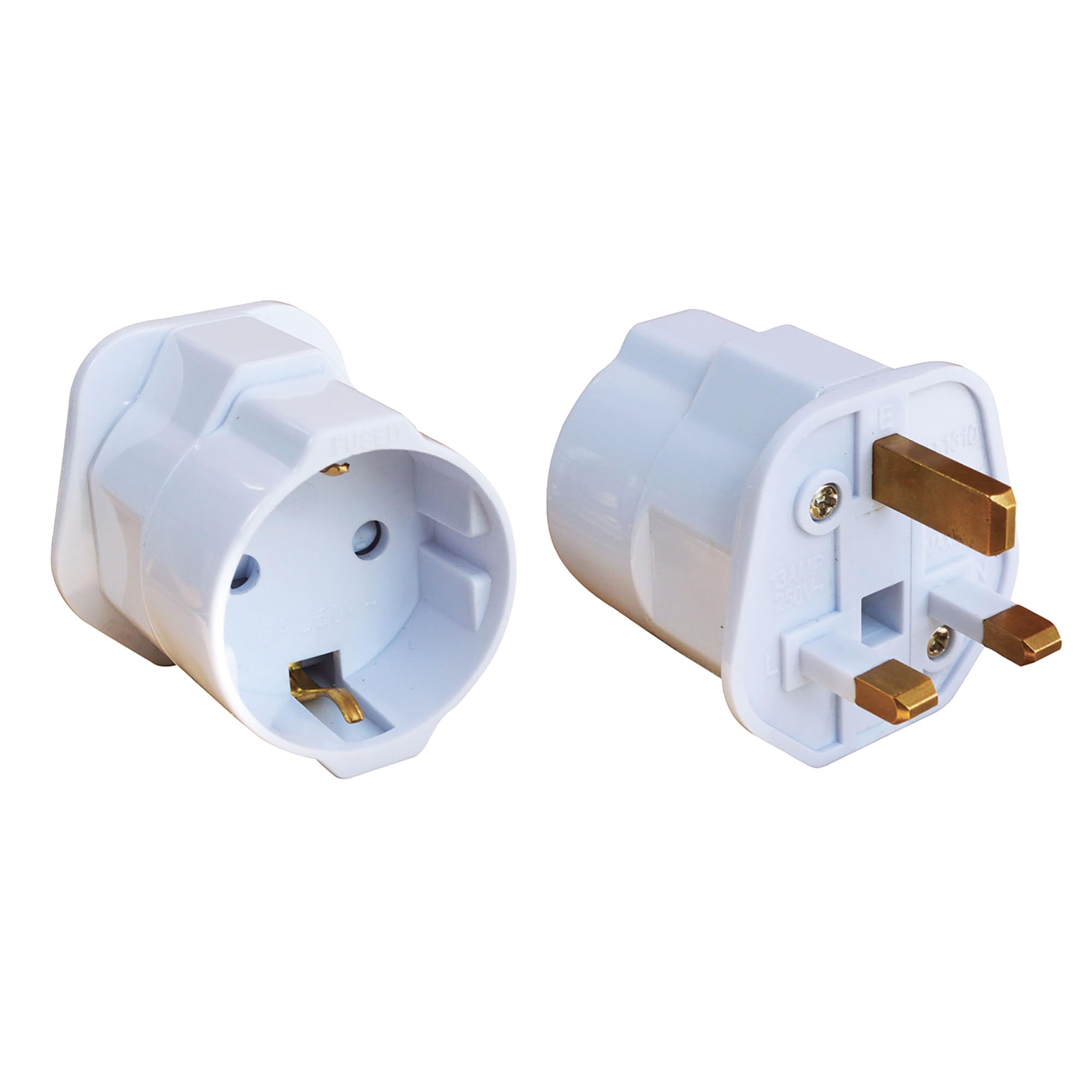 Electraline 70058 Adaptateur De Voyage Uk Vers France/Europe, Blanc