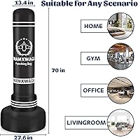 Vista 5 de Standing Punching Bag with Stand Adult, 70'' Freestanding Heavy Boxing Bag with Electric Air Pump