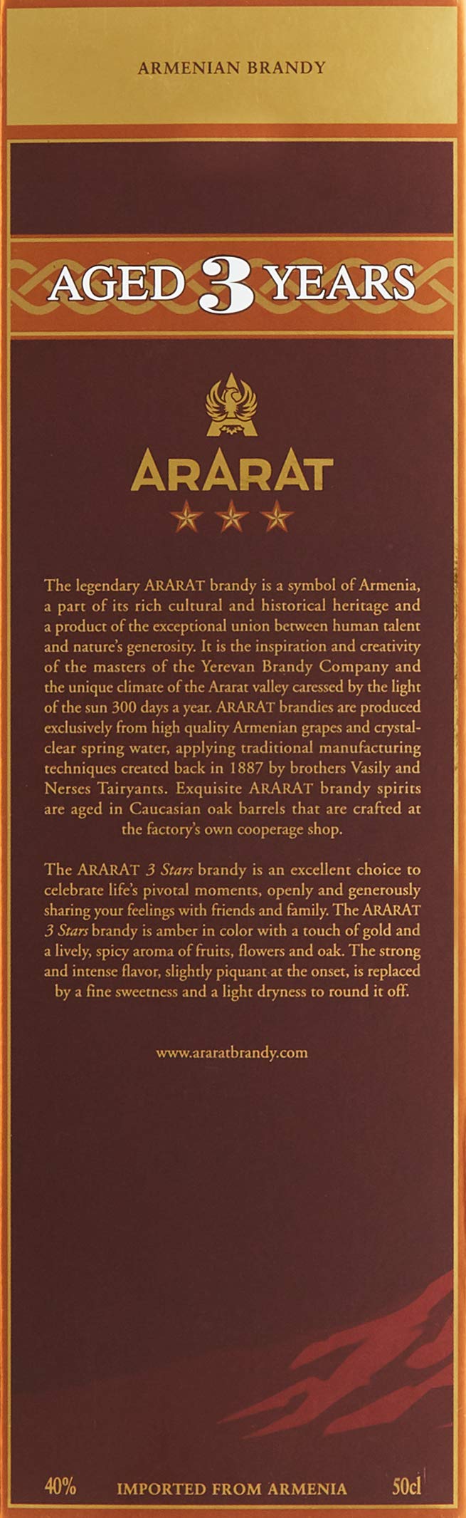 Armenian Brandy Ararat 3 Jahre alt 40% vol. 0,5 L