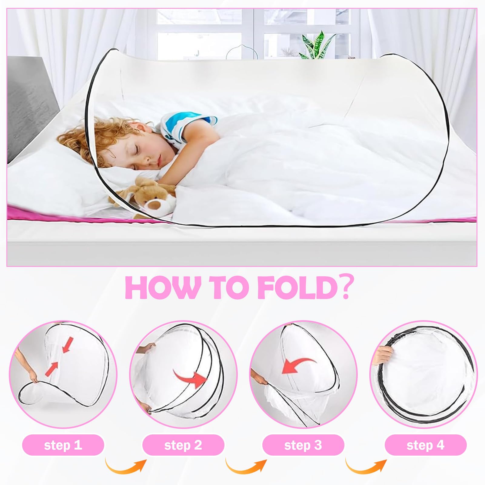 Moskitonetz, Faltbar Moskitonetz Pop-up 200 x 100 x 70 cm, Fliegennetz Bett Geeignet für Campingunterkünfte und Verhindert Wirksam Das EIN- und Austreten von Mücken