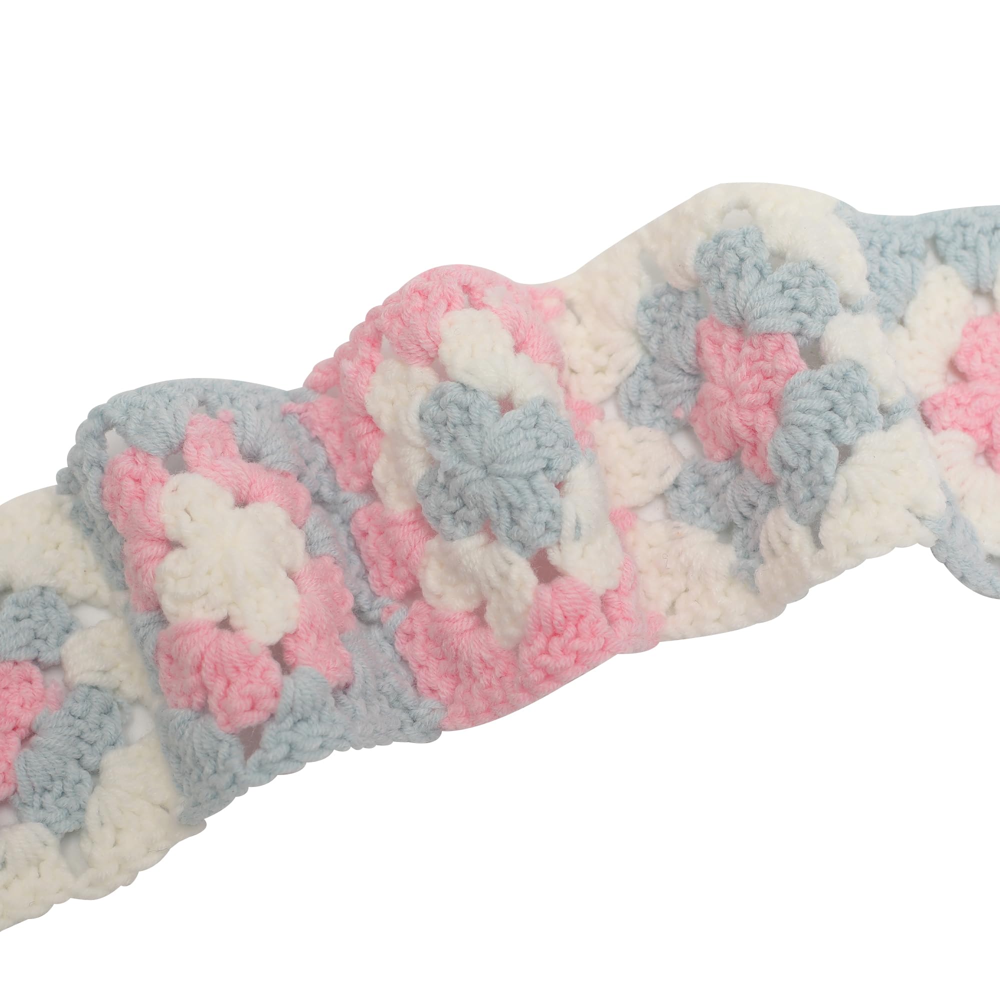 ZLYC Womnk Floral Headband Handmade Crochet Knit Vintage Hair Bands(Floral Pink),One Size - Image 4