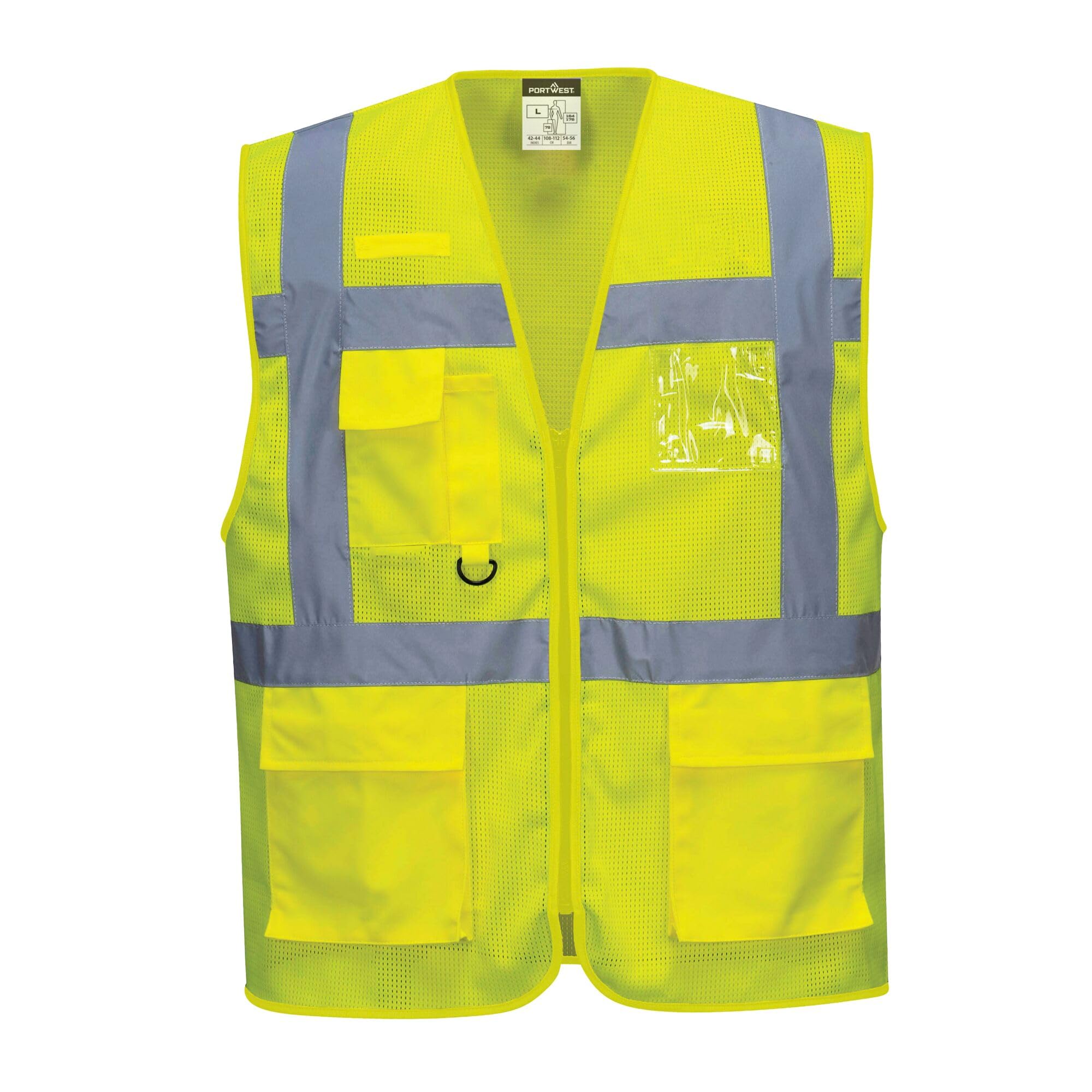 Portwest C376 Gilet Executive Athens Meshair, Giallo, M