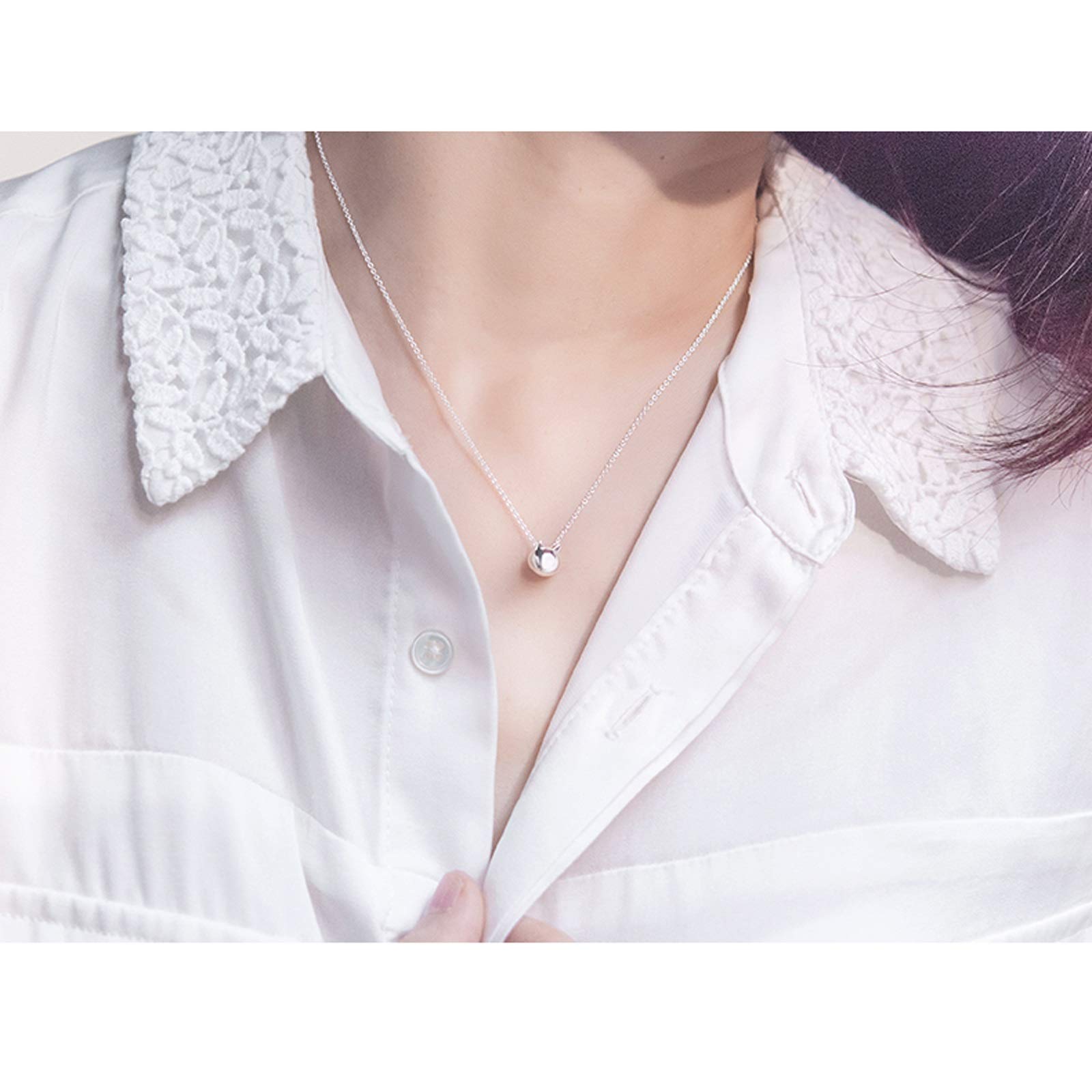 Collane Collana Gatto Catena clavicola Femminile Ciondolo Creativo Gatto in Argento Sterling 925 Collana Regalo Studentessa Semplice Coreana per Le Donne