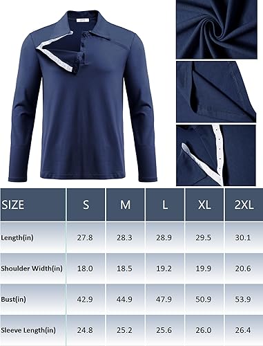 Vista 4 de Deyeek Camisas de cirugía posterior al hombro para hombres, ropa de quimioterapia de manga larga